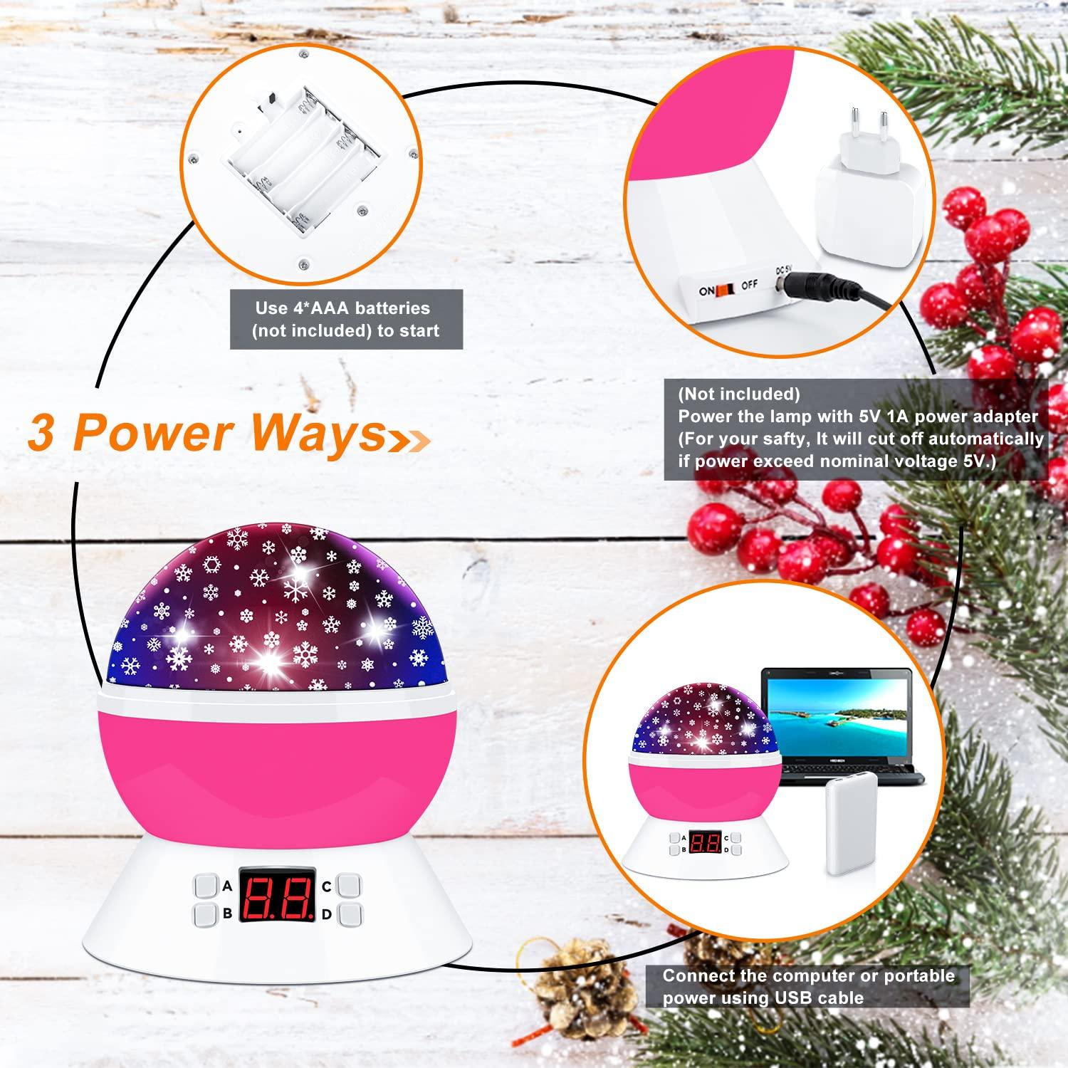 MOKOQI Star Projector Night Lights for Kids, Fun Gifts for 1-4-6-14 Year Old Girl and Boy, Projection Lamp for Kids Bedroom Ceiling, Stars and Moon for Child Asleep Peacefully (White)