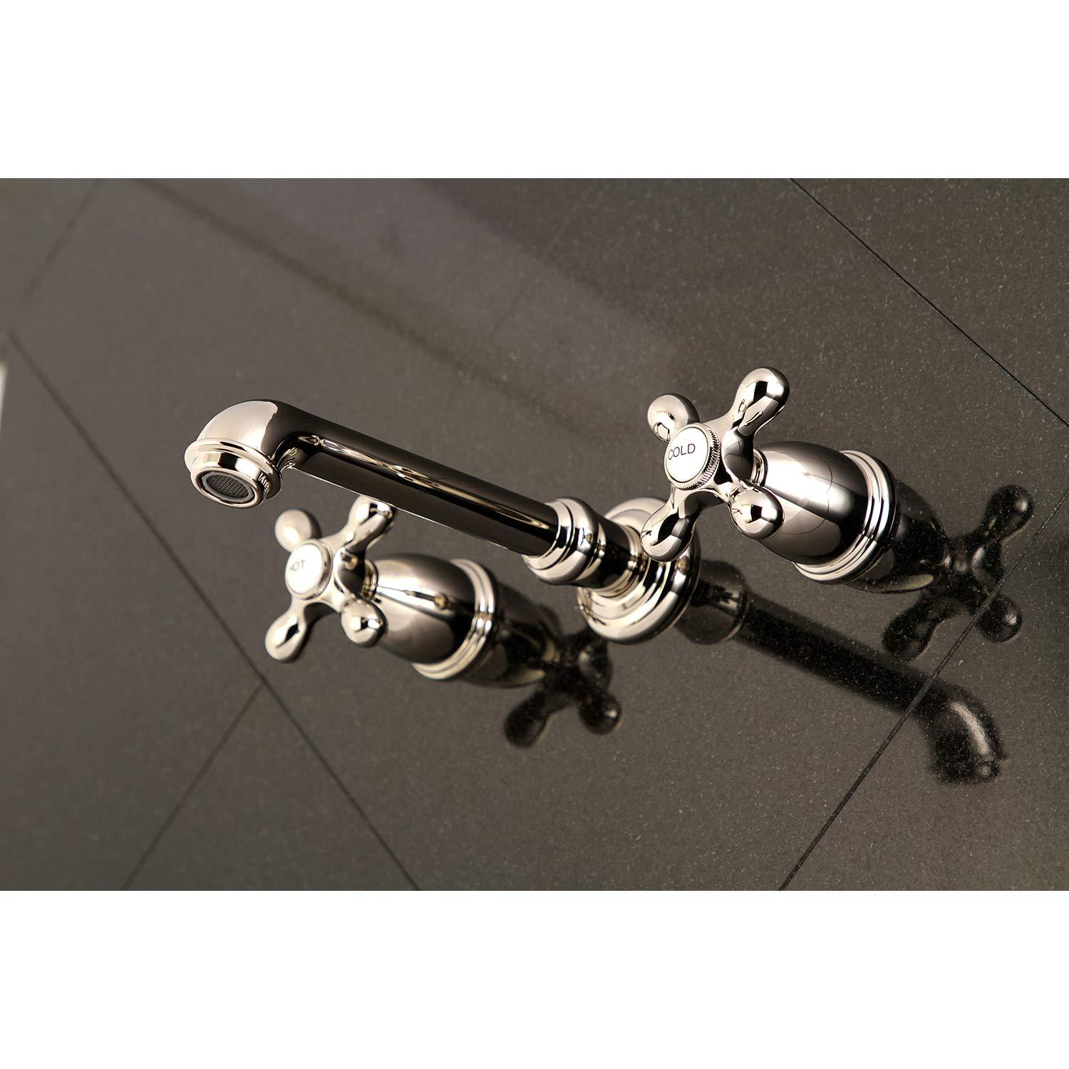Kingston Brass English Country Two-Handle 3-Hole Wall Mount Bathroom Faucet