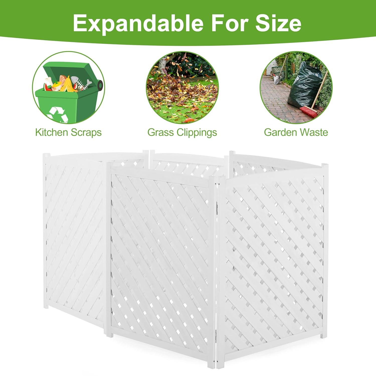 3-Panel Outdoor Air Conditioner Fence Screen, Outside Wood Privacy Fence, 32" W x 38" H