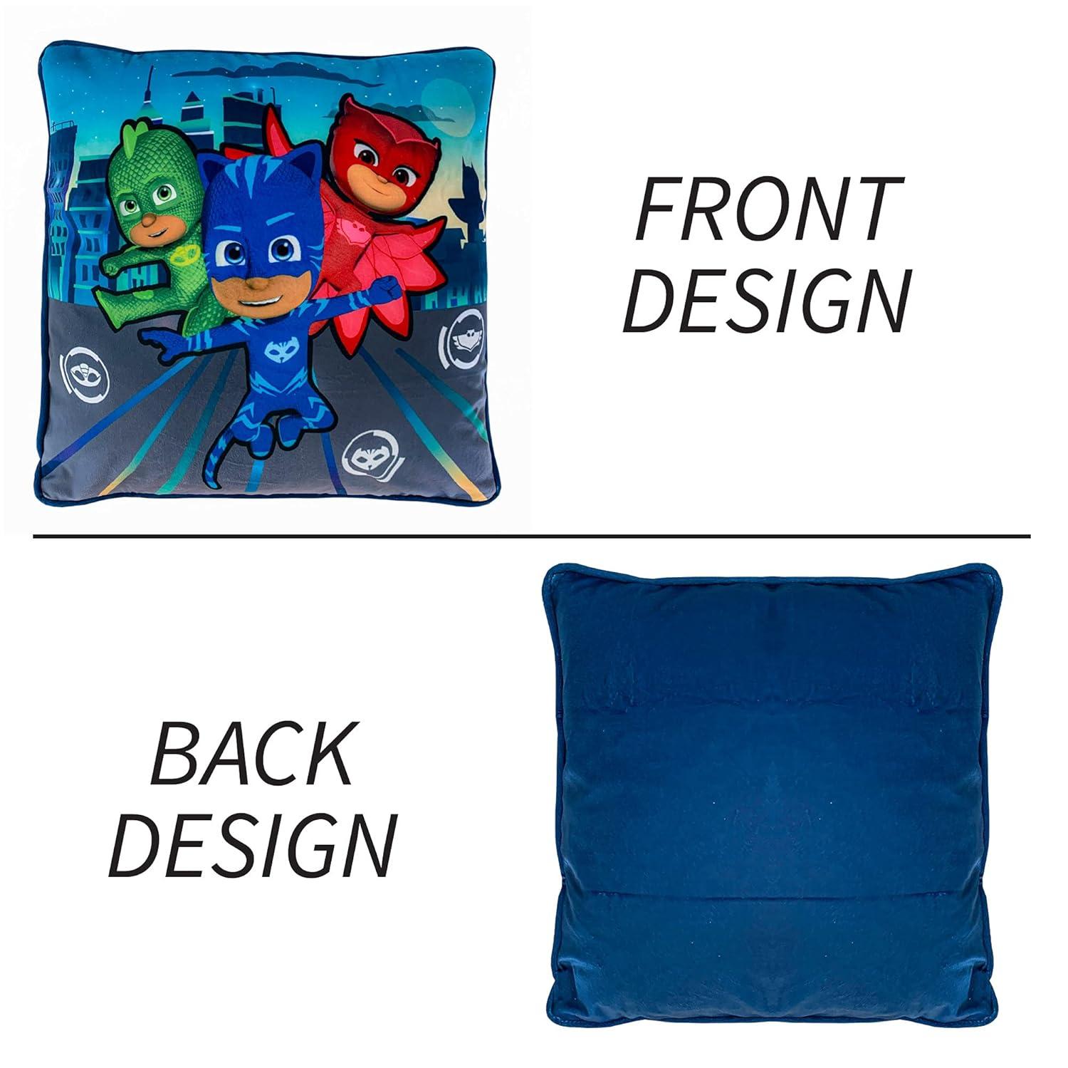 Franco Kids Bedding Soft Decorative Pillow Cover, 15 in x 15 in, PJ Masks
