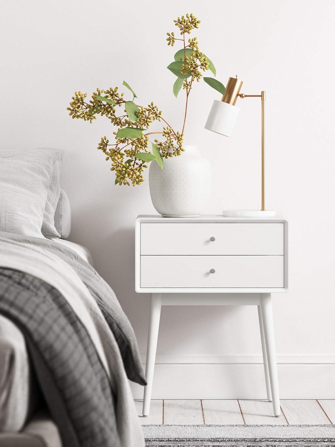 Stephanie Elle Decor Mid-Century Modern Nightstand with 2- Drawers for Storage