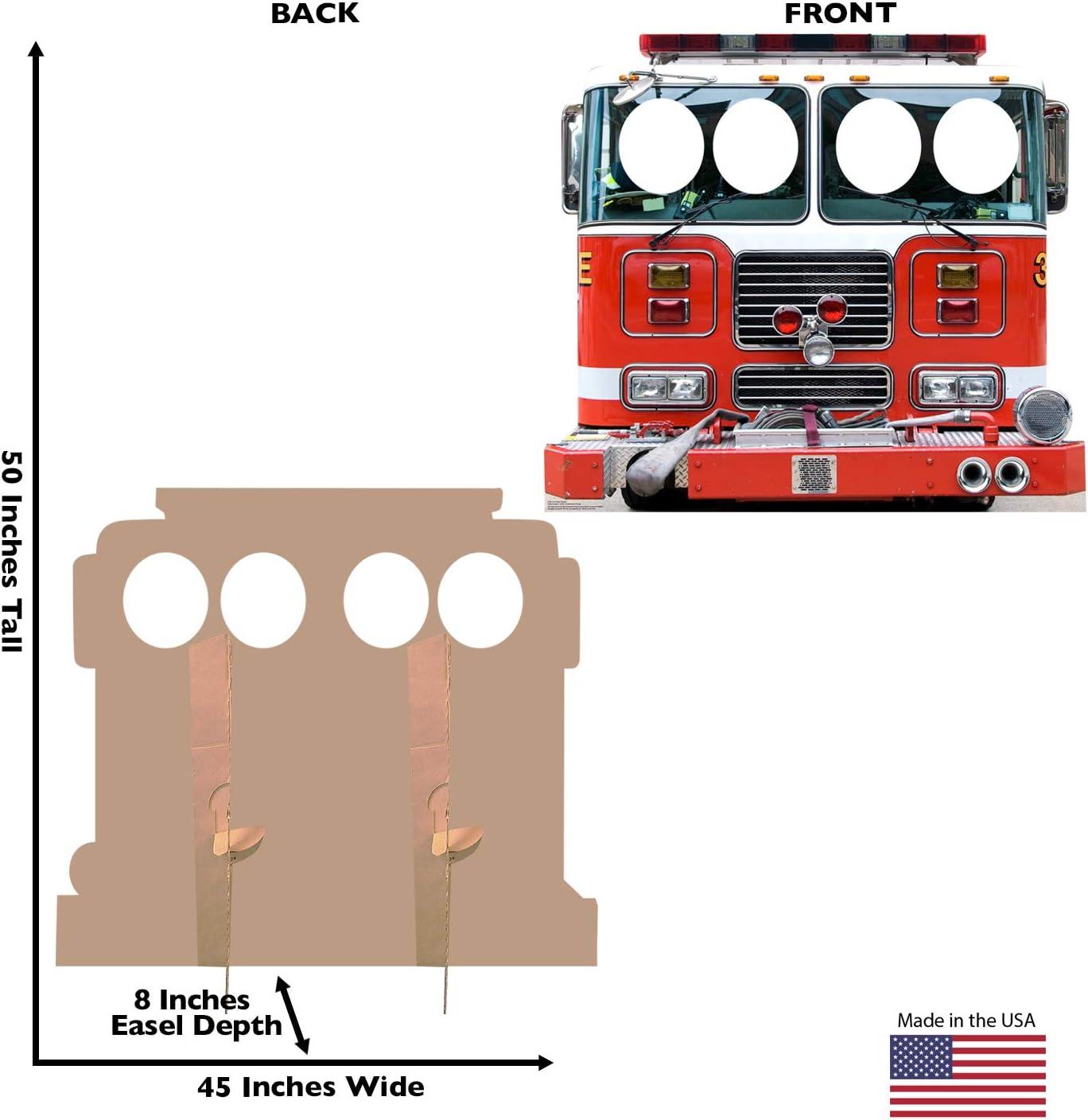 50'' Red Fire Truck Cardboard Stand-In Cutout