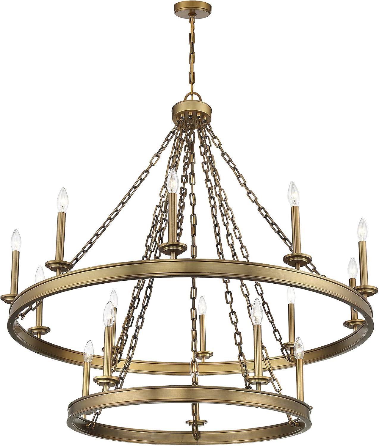 Savoy House 1-4406-15-322 Seville Chandelier, 15-Light 900 Total Watts, Warm Brass