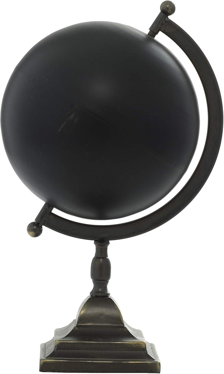 Sleek Industrial Black Iron 20" Decorative Globe