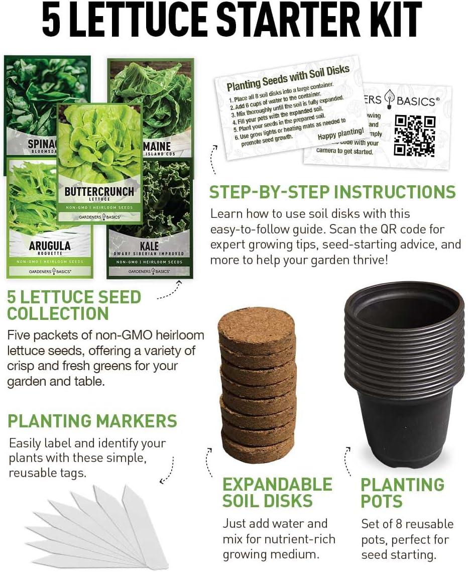 Black Indoor/Outdoor Vegetable Garden Starter Kit with Tools and Seeds