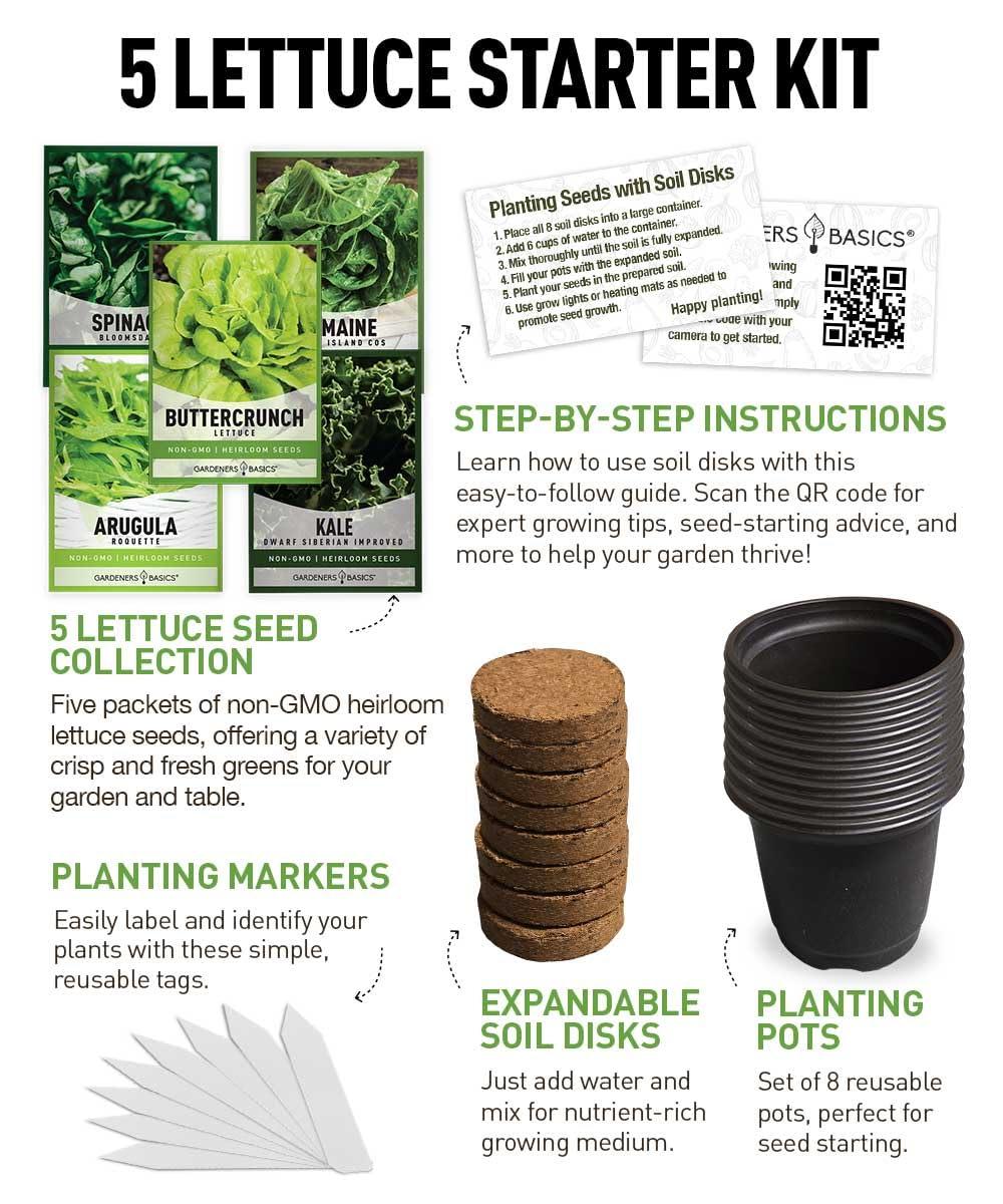 Black Indoor/Outdoor Vegetable Garden Starter Kit with Tools and Seeds