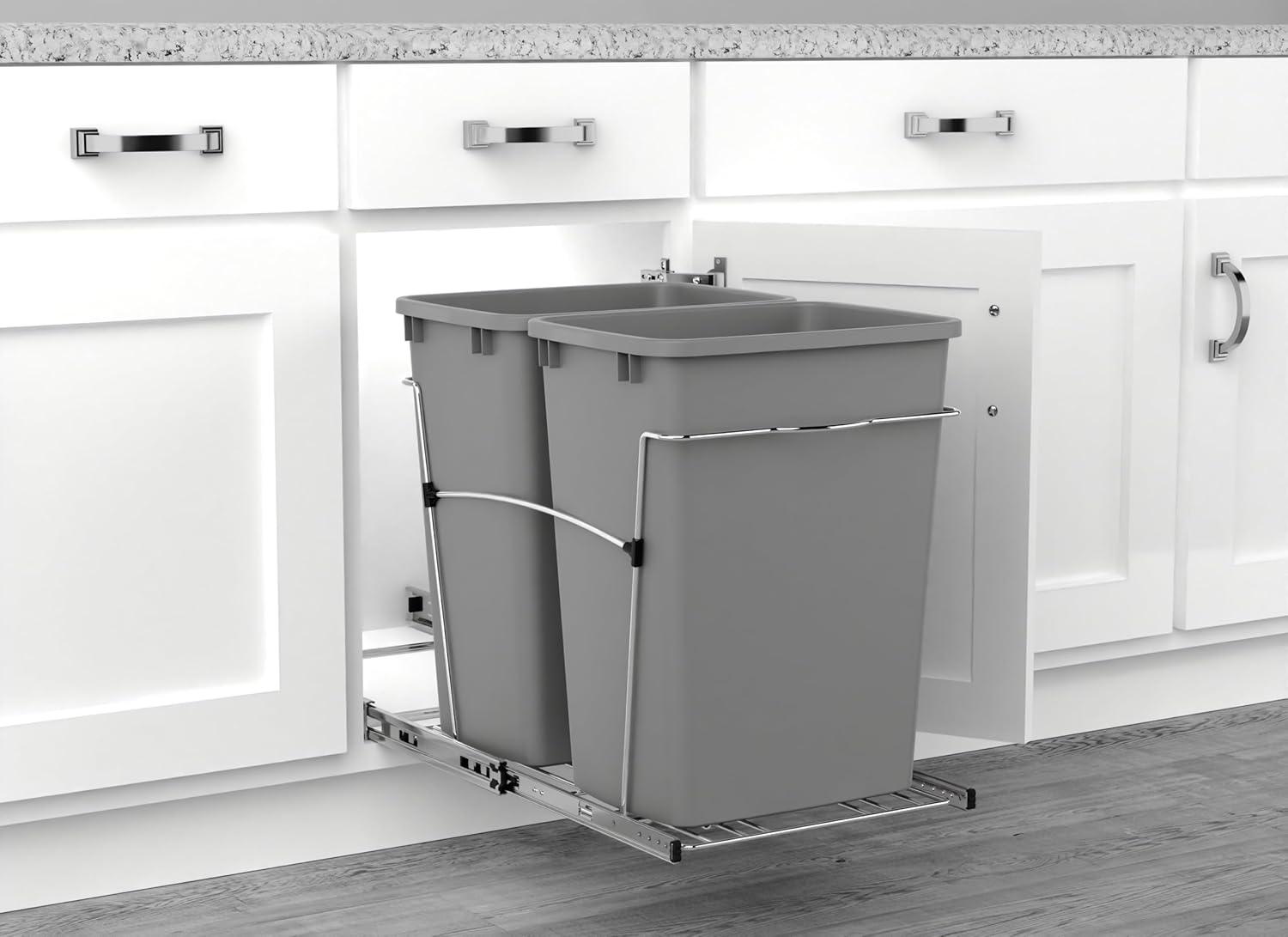 Rev-A-Shelf Double Sliding Pull-Out Waste Bin Containers