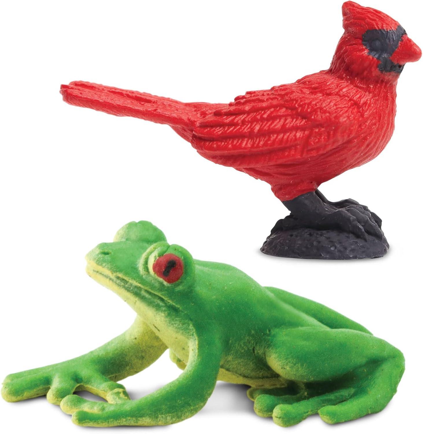 Safari Ltd. Good Luck Minis Backyard Fun Pack – Mini Figurines Including Rabbit, Frog, Butterfly, Snake, Doe, Cardinal, Honey Bee, Hummingbird – Educational Toy Figures for Boys, Girls & Kids Ages 5+