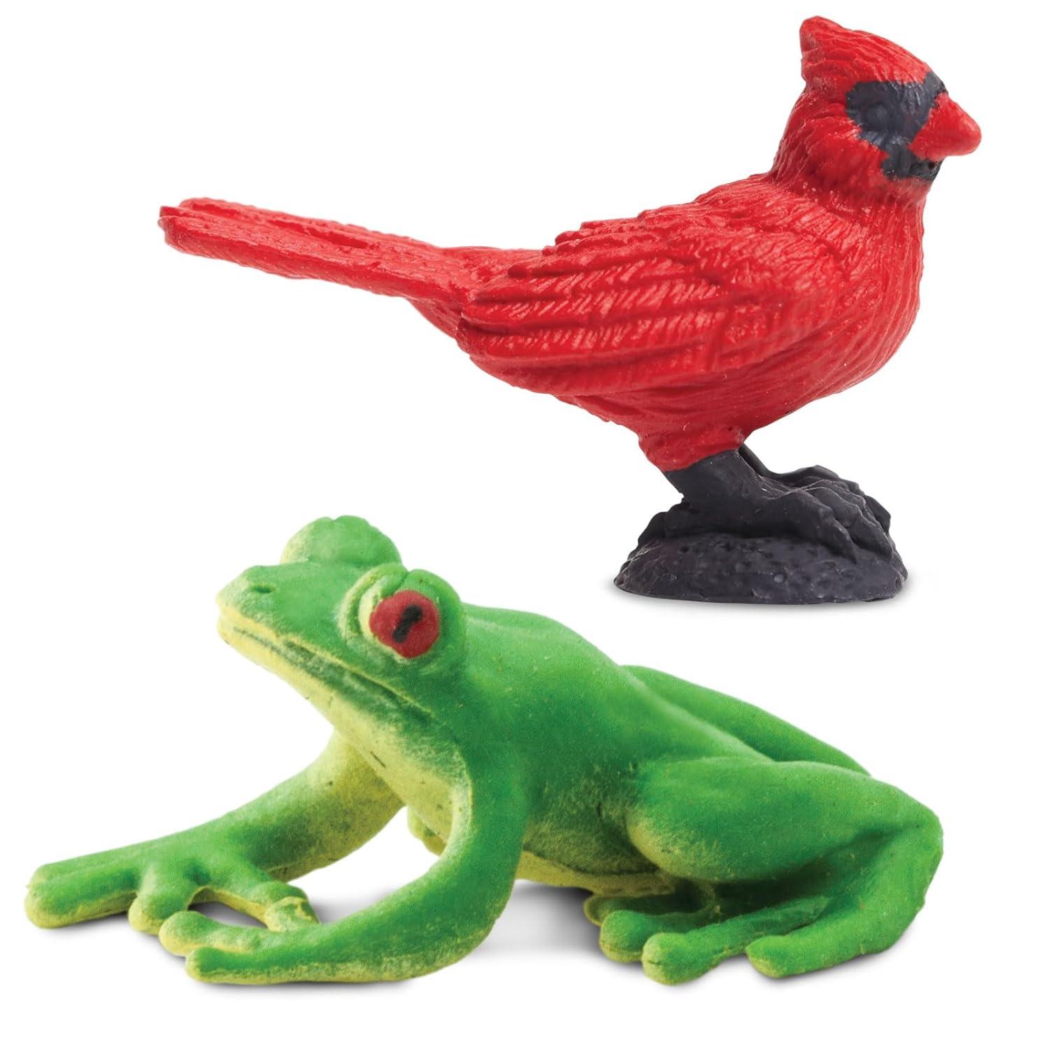 Safari Ltd. Good Luck Minis Backyard Fun Pack – Mini Figurines Including Rabbit, Frog, Butterfly, Snake, Doe, Cardinal, Honey Bee, Hummingbird – Educational Toy Figures for Boys, Girls & Kids Ages 5+