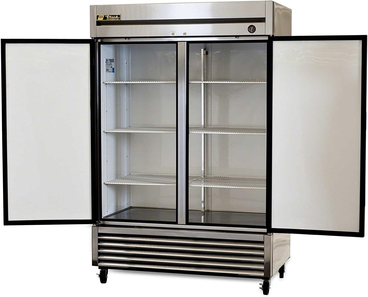 Stainless Steel Double Door Commercial Refrigerator with Adjustable Shelves