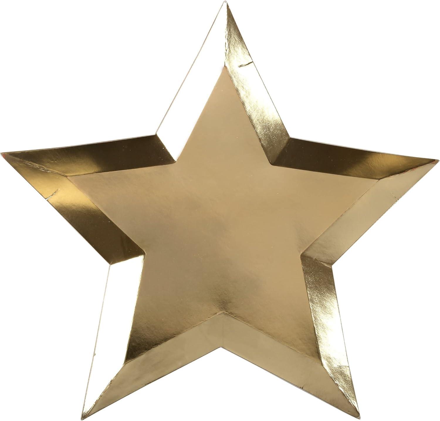 Meri Meri Gold Foil Star Plates (Pack of 8)