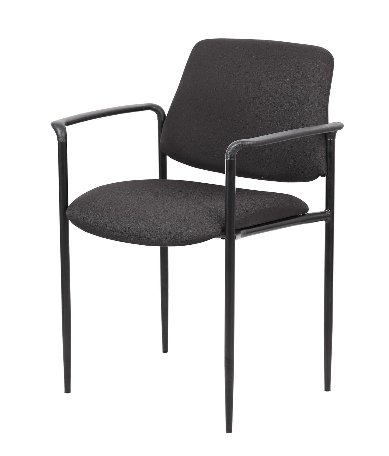 Boss Office Products Stackable Vinyl Seat Reception Chair with Metal Frame