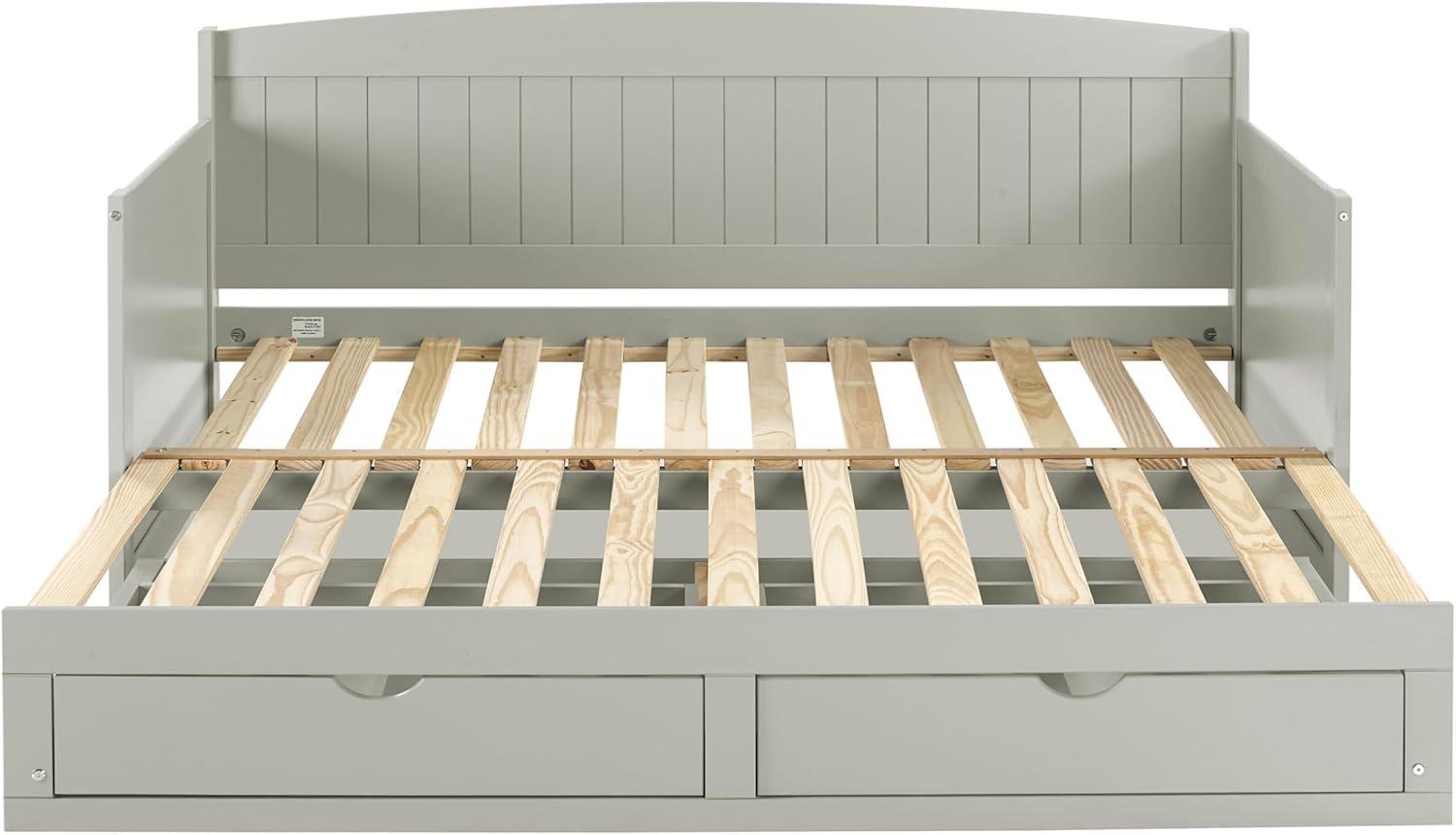 Alaterre Furniture King Harmony Kids' Daybed with Conversion Dove Gray