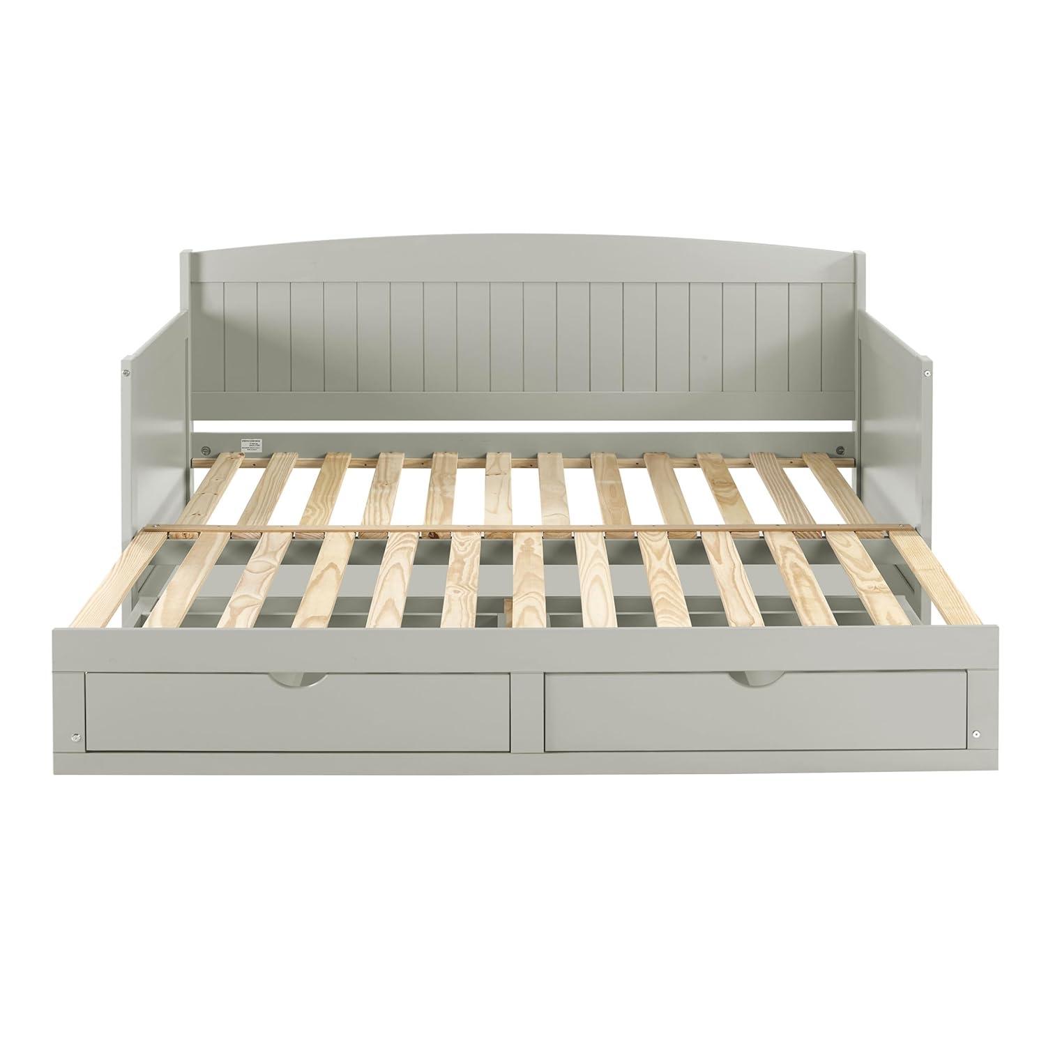 Alaterre Furniture King Harmony Kids' Daybed with Conversion Dove Gray