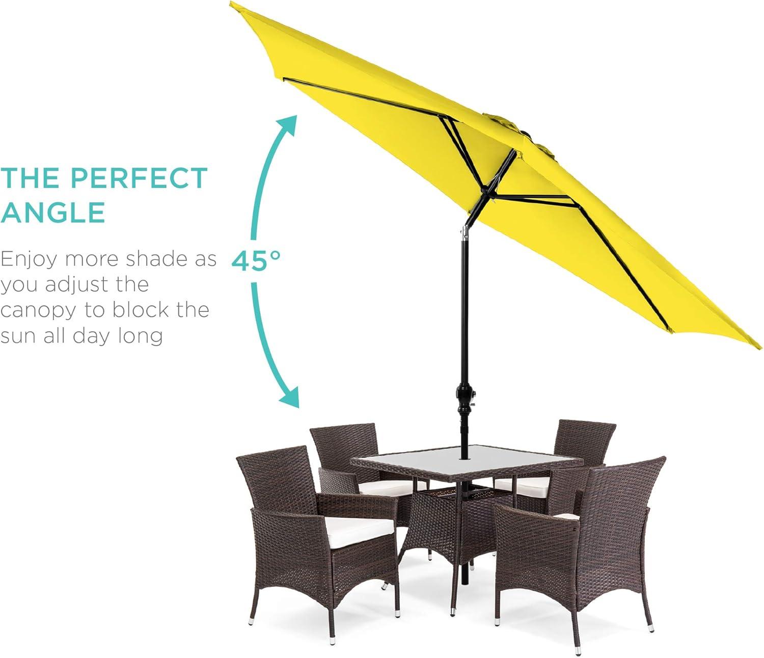 Best Choice Products 10ft Outdoor Steel Market Patio Umbrella w/ Crank, Tilt Push Button, 6 Ribs - Yellow