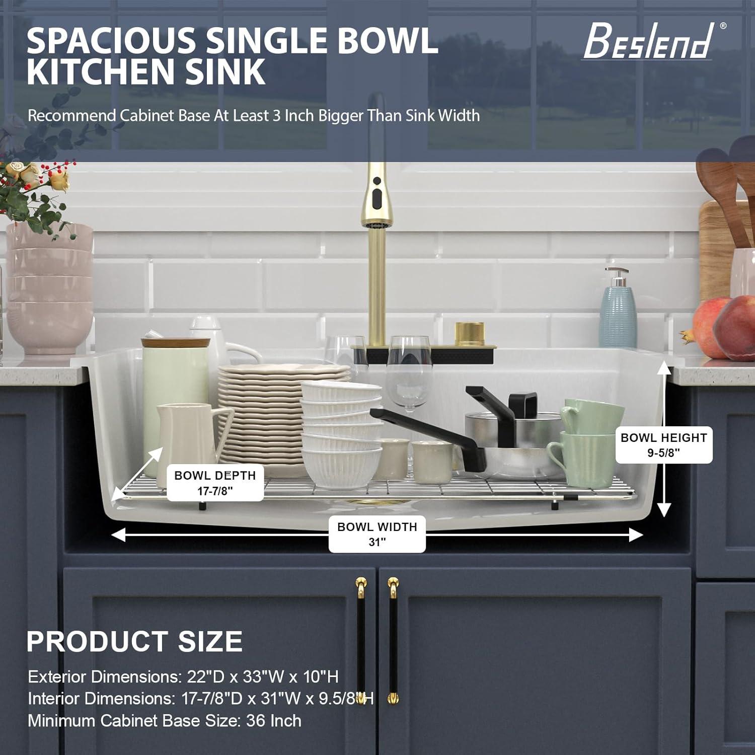 33 Granite Composite Kitchen Sink - 33x22 Inch Black Granite Kitchen Sinks Drop In Black Quartz Sink Ledge Workstation Classic Above Counter Single Bowl Sinks Basin