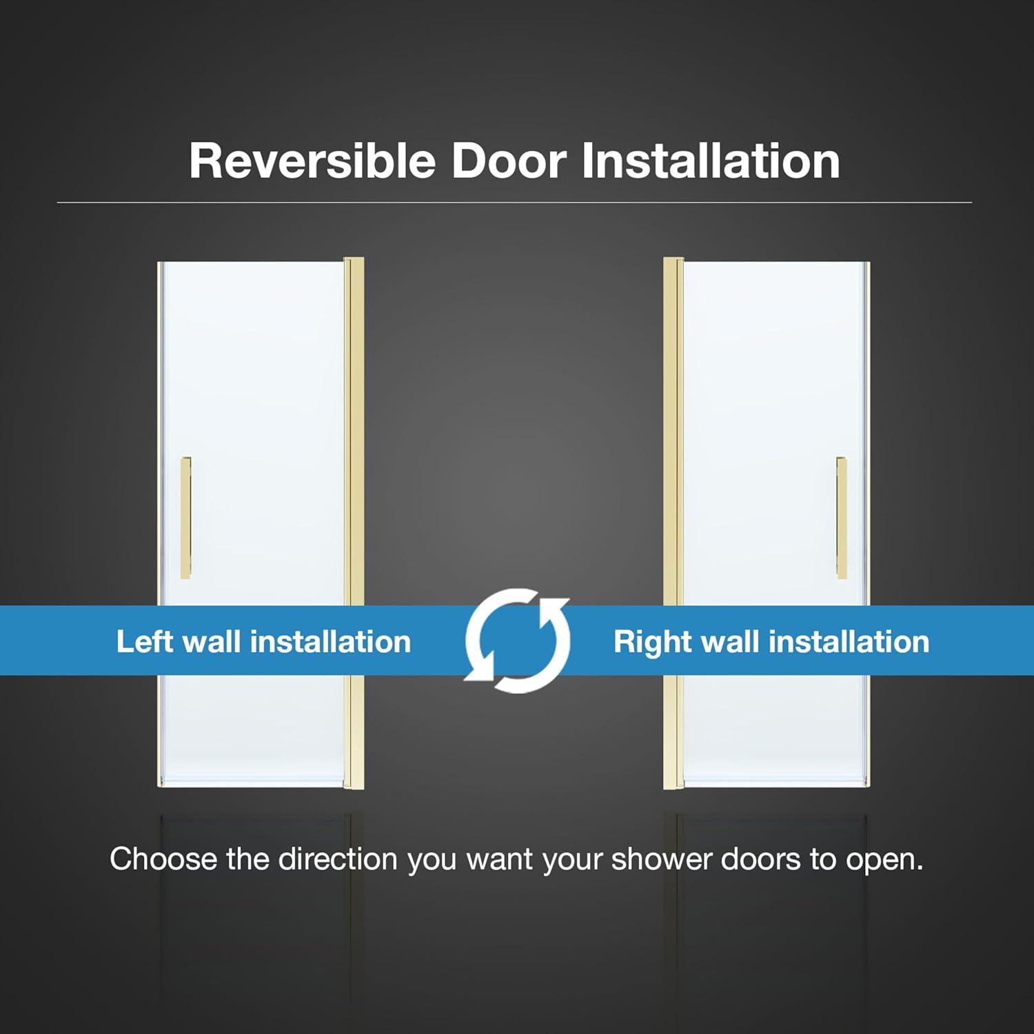 OVE Decors Pasadena 28 To 29 3/8 In. W X 72 In. H Alcove Frameless Pivot Shower Door , 2025