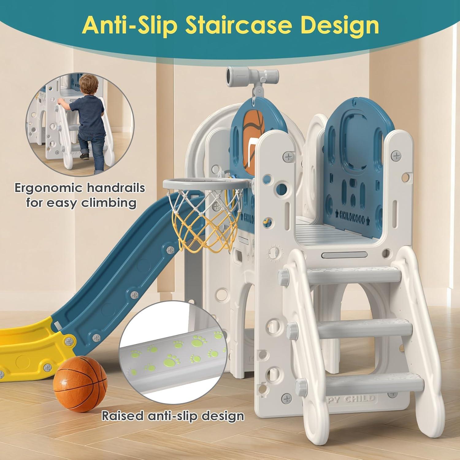 Suteck 9 in 1 Toddler Slide, Kids Slide with Climber Outdoor Indoor Slide Playset