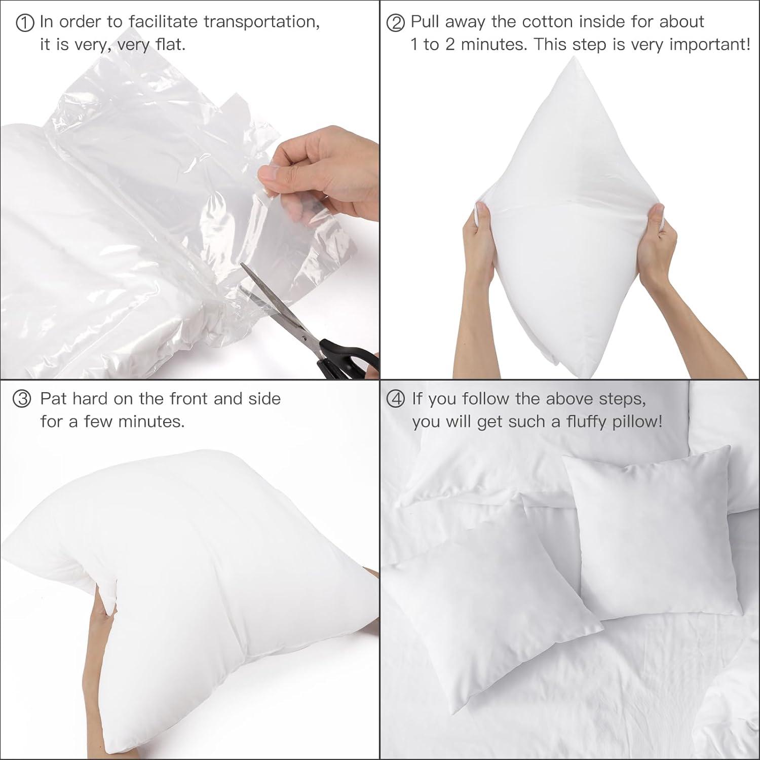 22x22 White Waterproof Outdoor Square Pillow Set