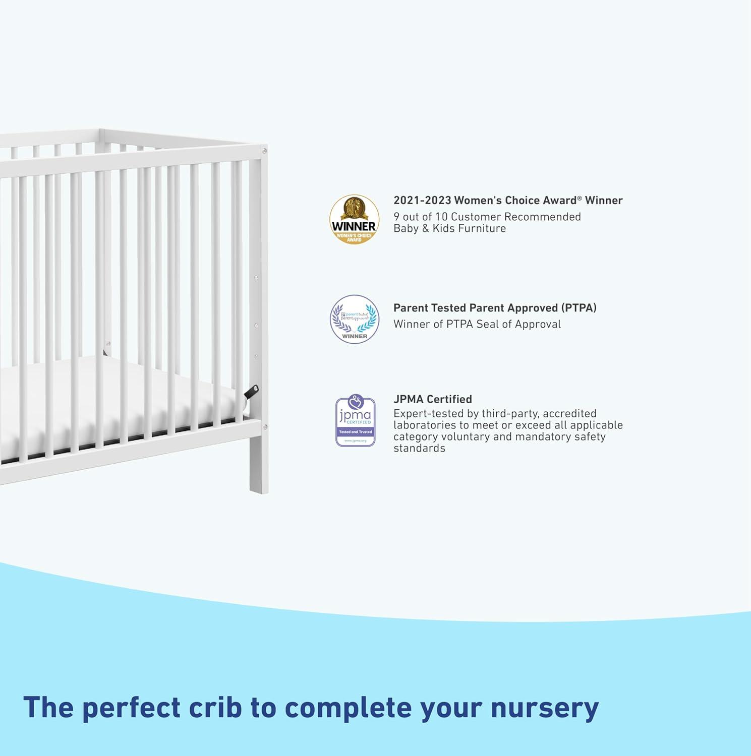 Teddi 4-in-1 Mini Convertible Crib with Mattress