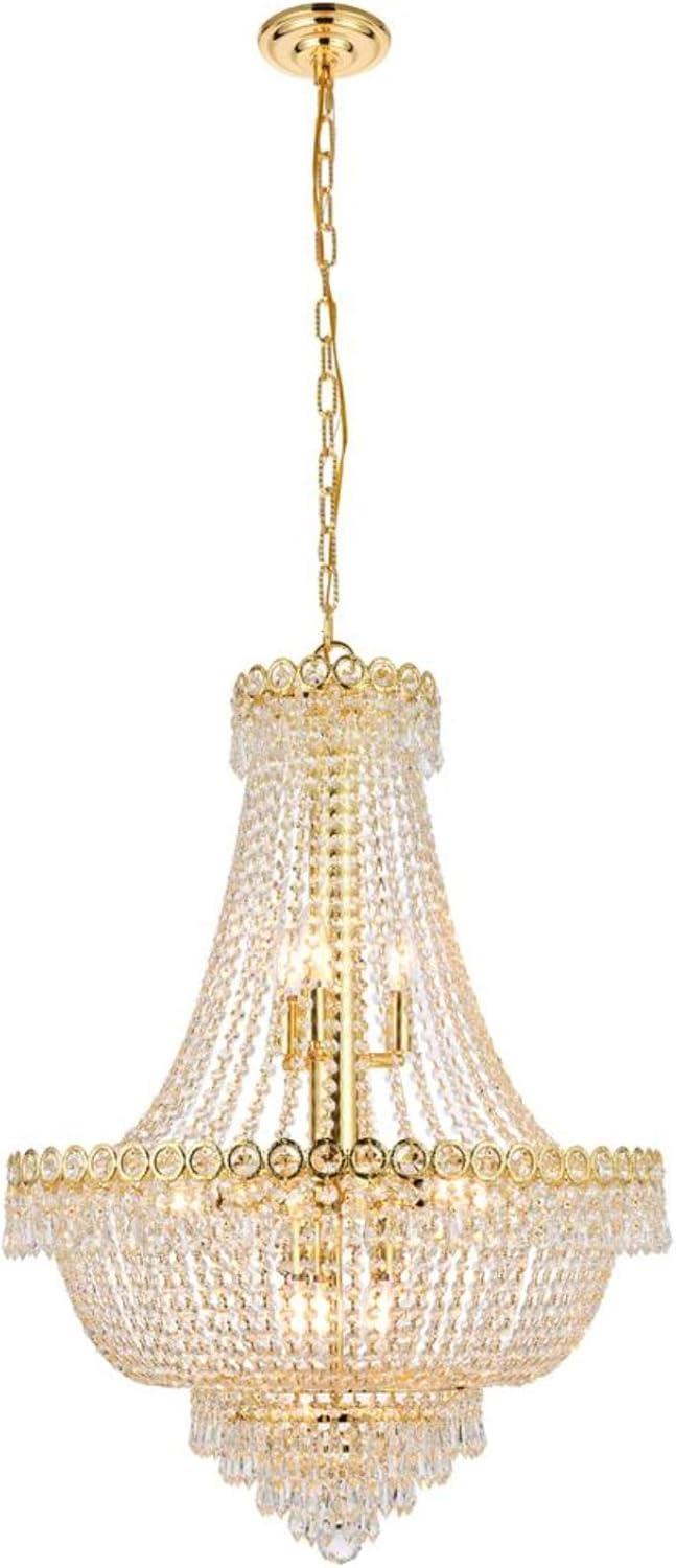 1900 Century Collection Chandelier D:24in H:30in Lt:12 Gold Finish (Royal Cut Crystals)
