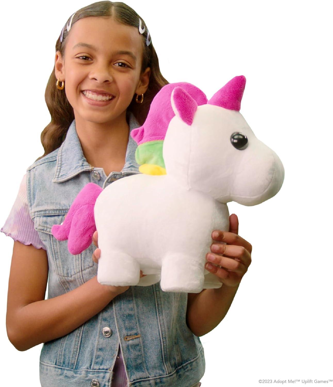 White and Pink Light-Up Plush Unicorn Toy