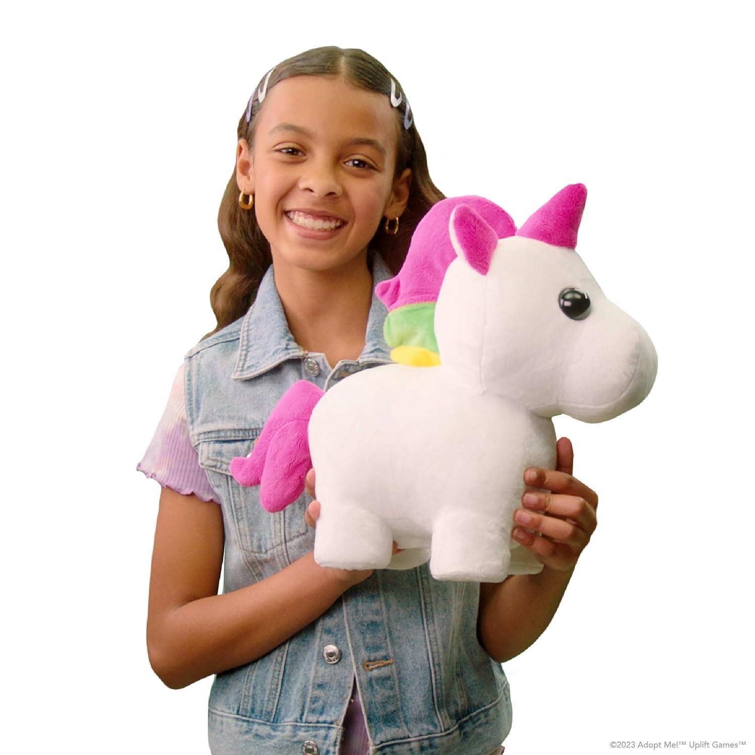 White and Pink Light-Up Plush Unicorn Toy