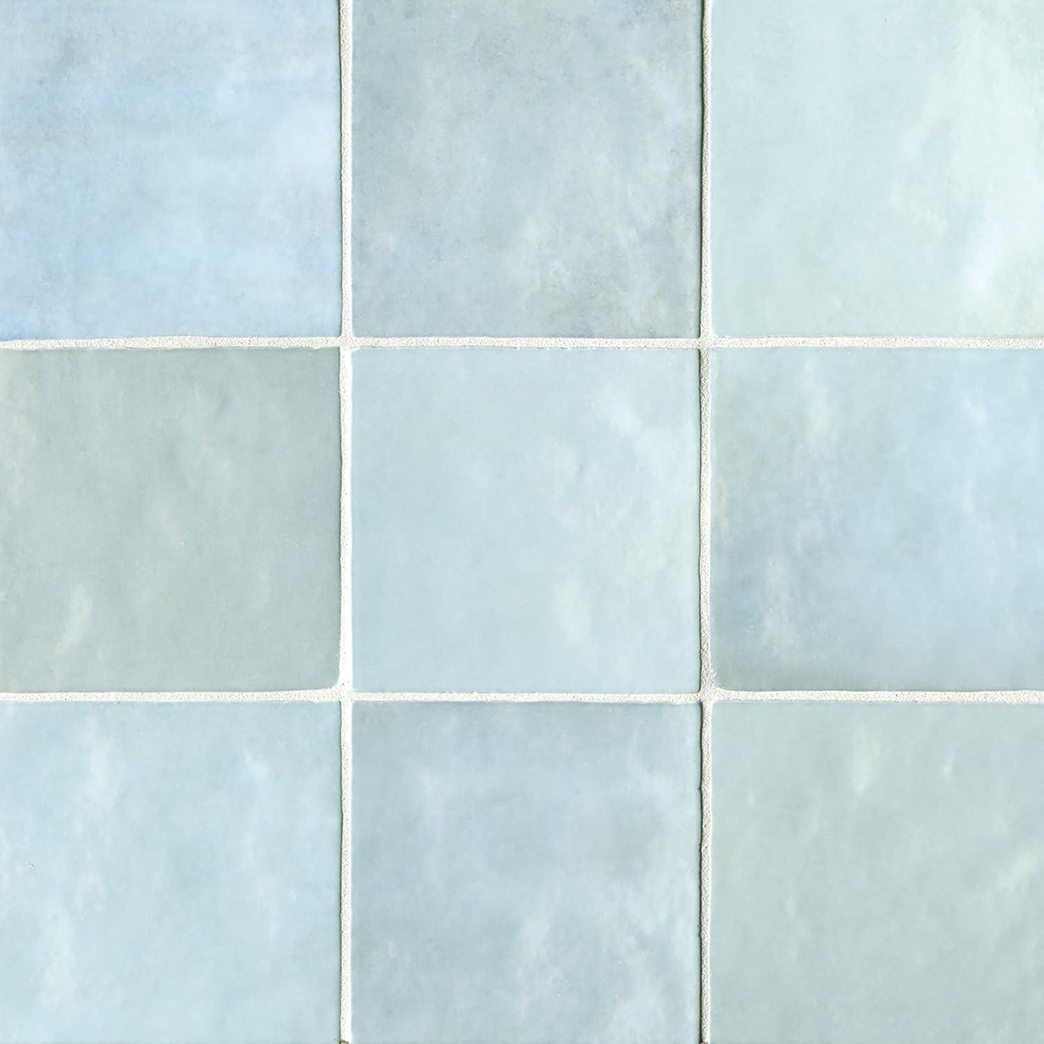 Bedrosians Cloe Gloss Ceramic Tile 5" x 5", Baby Blue (57-Pack, 10.83 SF)