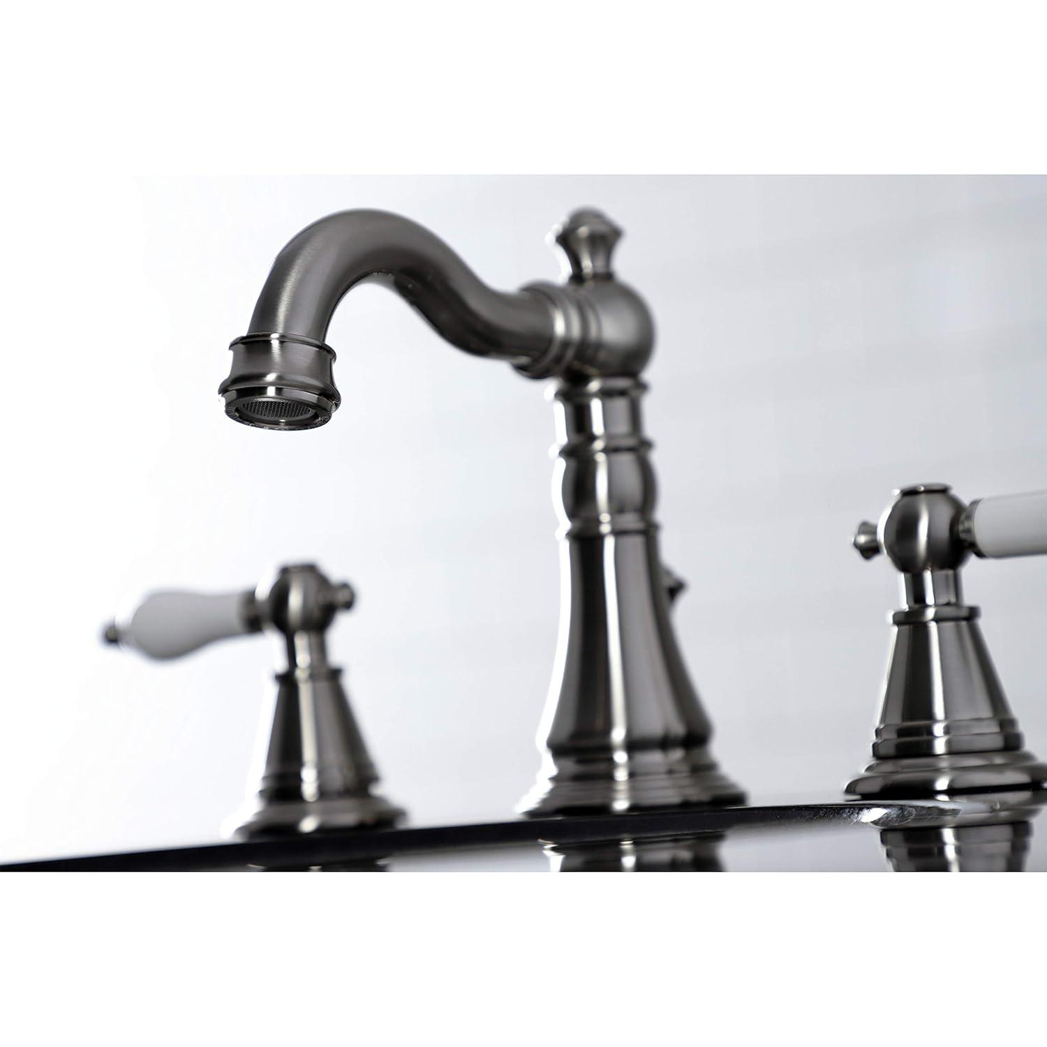 Kingston Brass FSC1978PL Kingston Brass English Classic Two-Handle 3-Hole Deck Mount Widespread Bathroom Faucet with Pop-Up Drain