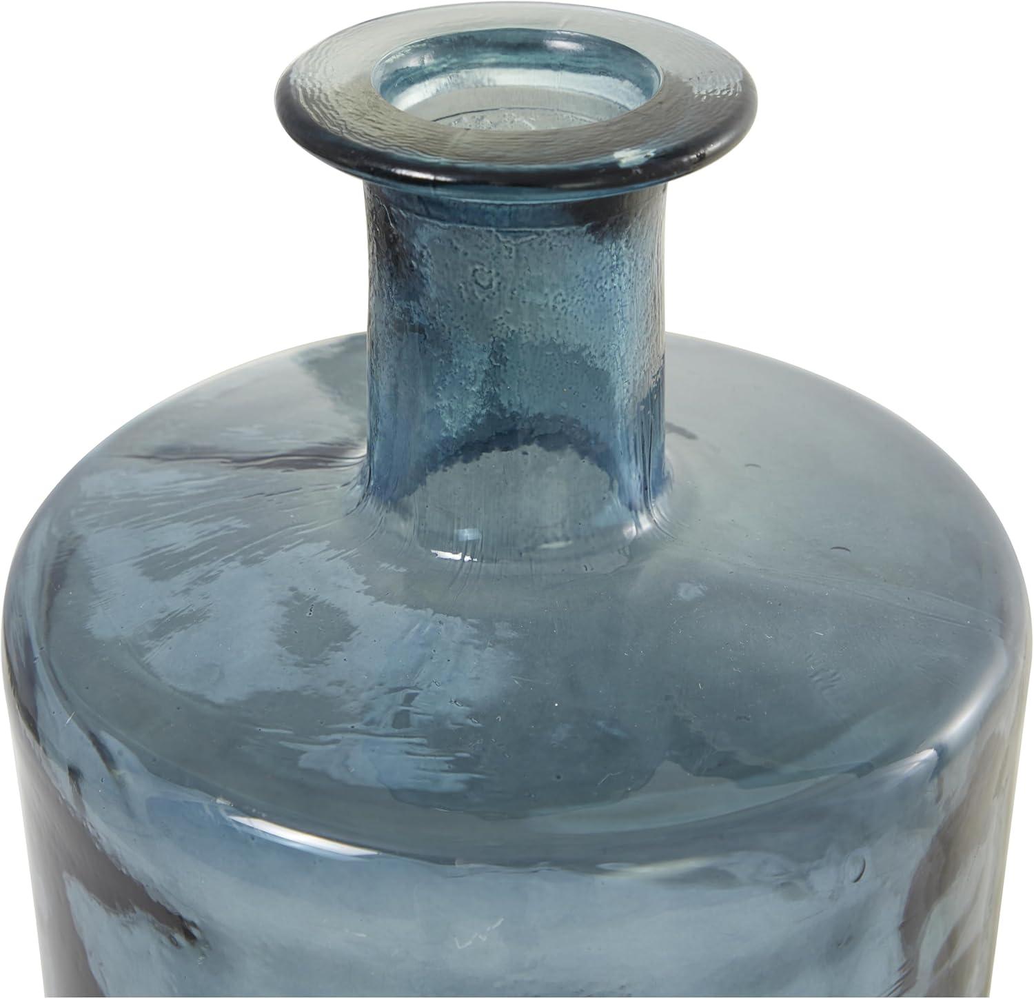 DecMode 17" Handmade Spanish Light Blue Recycled Glass Vase