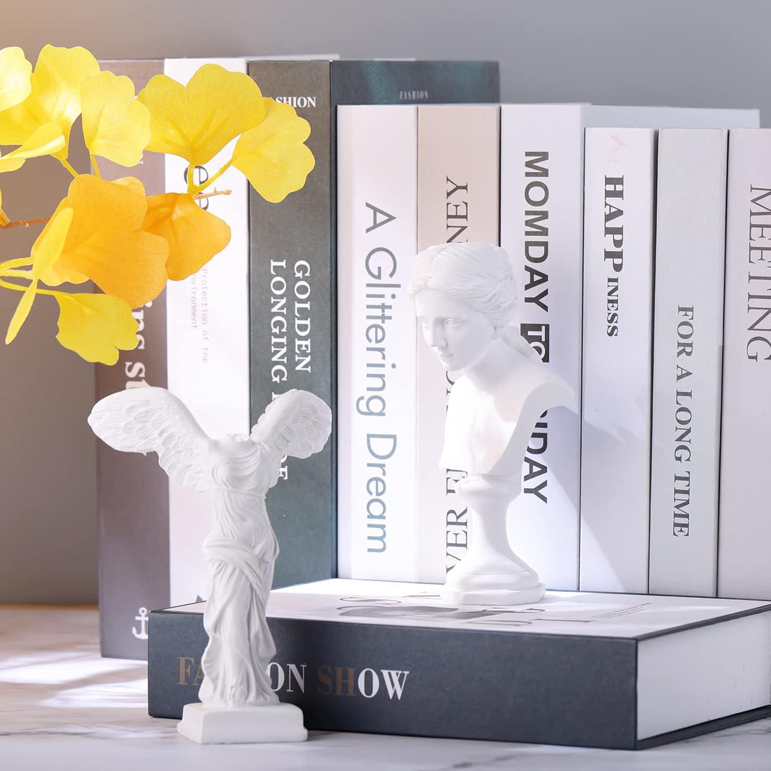 Winged Victory Goddess Statue Crafted in Resin for Home Decor White 10.2 Inches