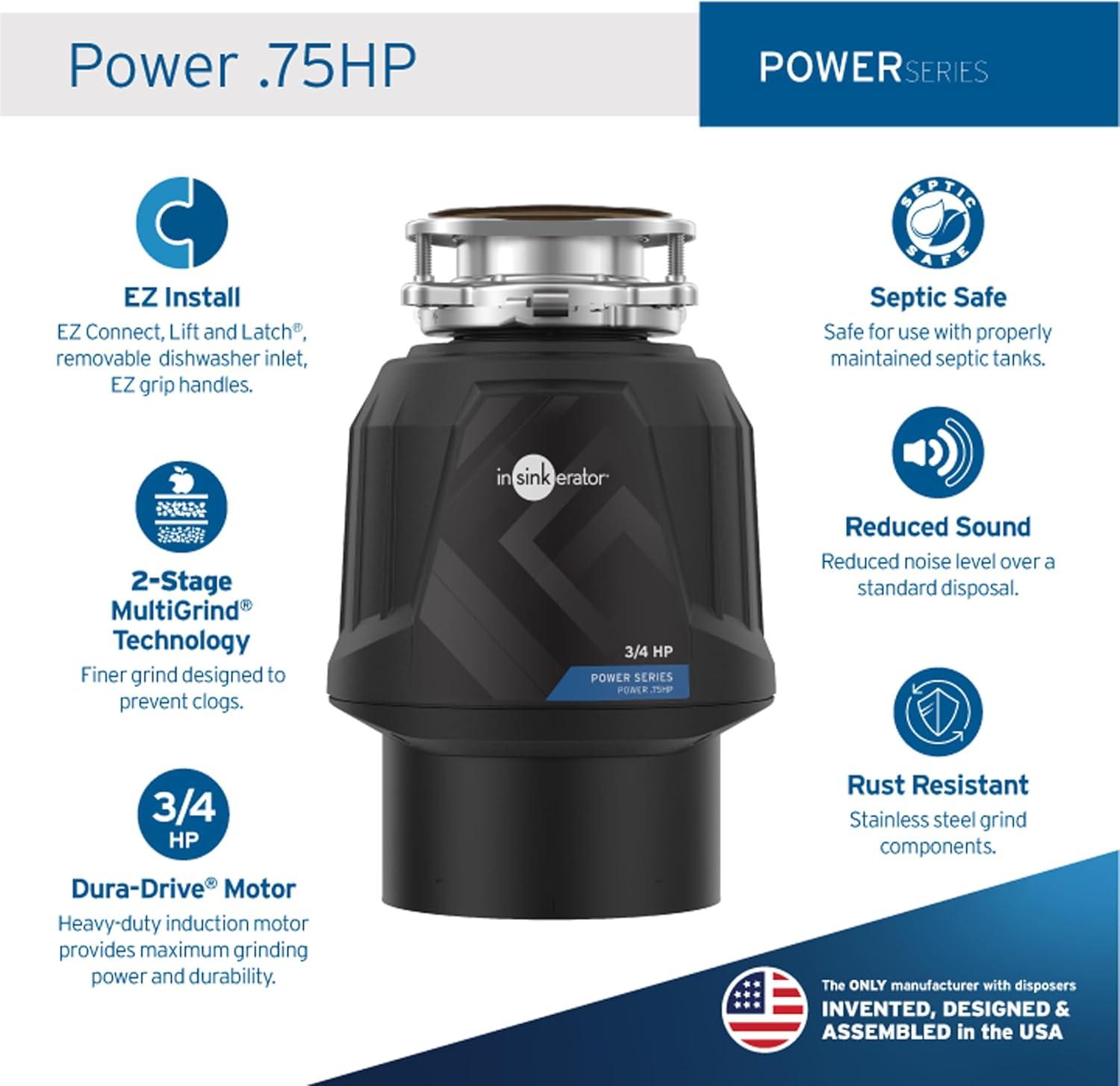 InSinkErator Power Series 3/4 HP Continuous Feed Garbage Disposal