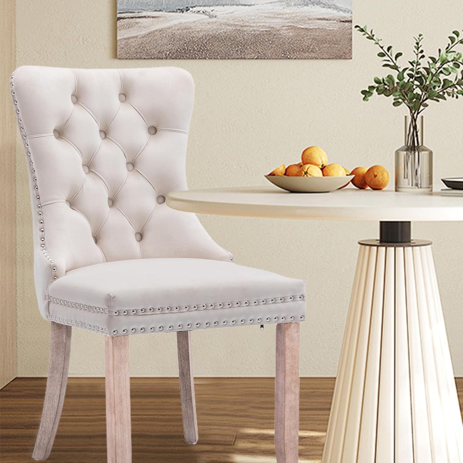 Rosdorf Park High-end Tufted Velvet Upholstered Nailhead Dining Chair