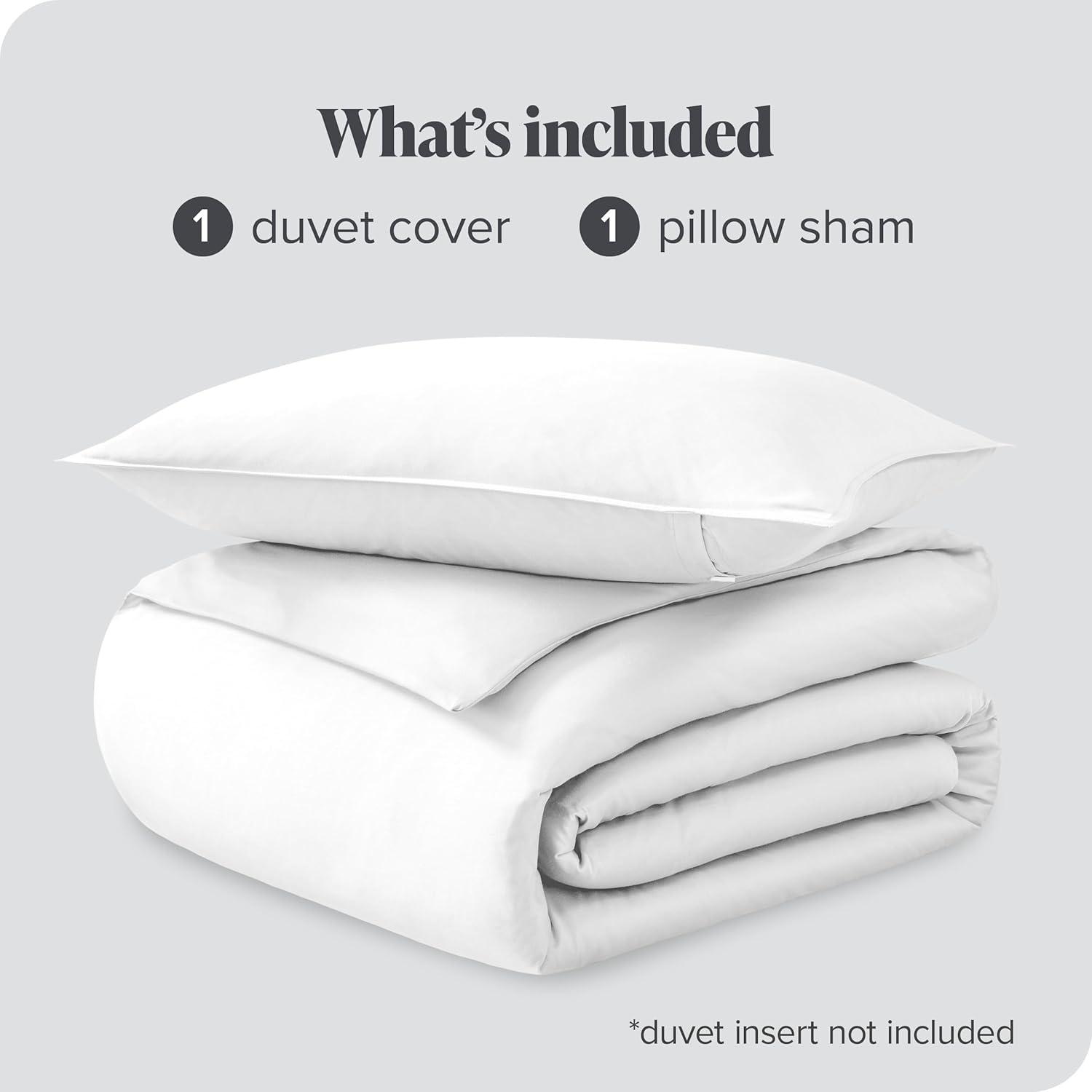 Bare Home 400 Thread Count Organic Cotton Sateen Duvet Cover Set