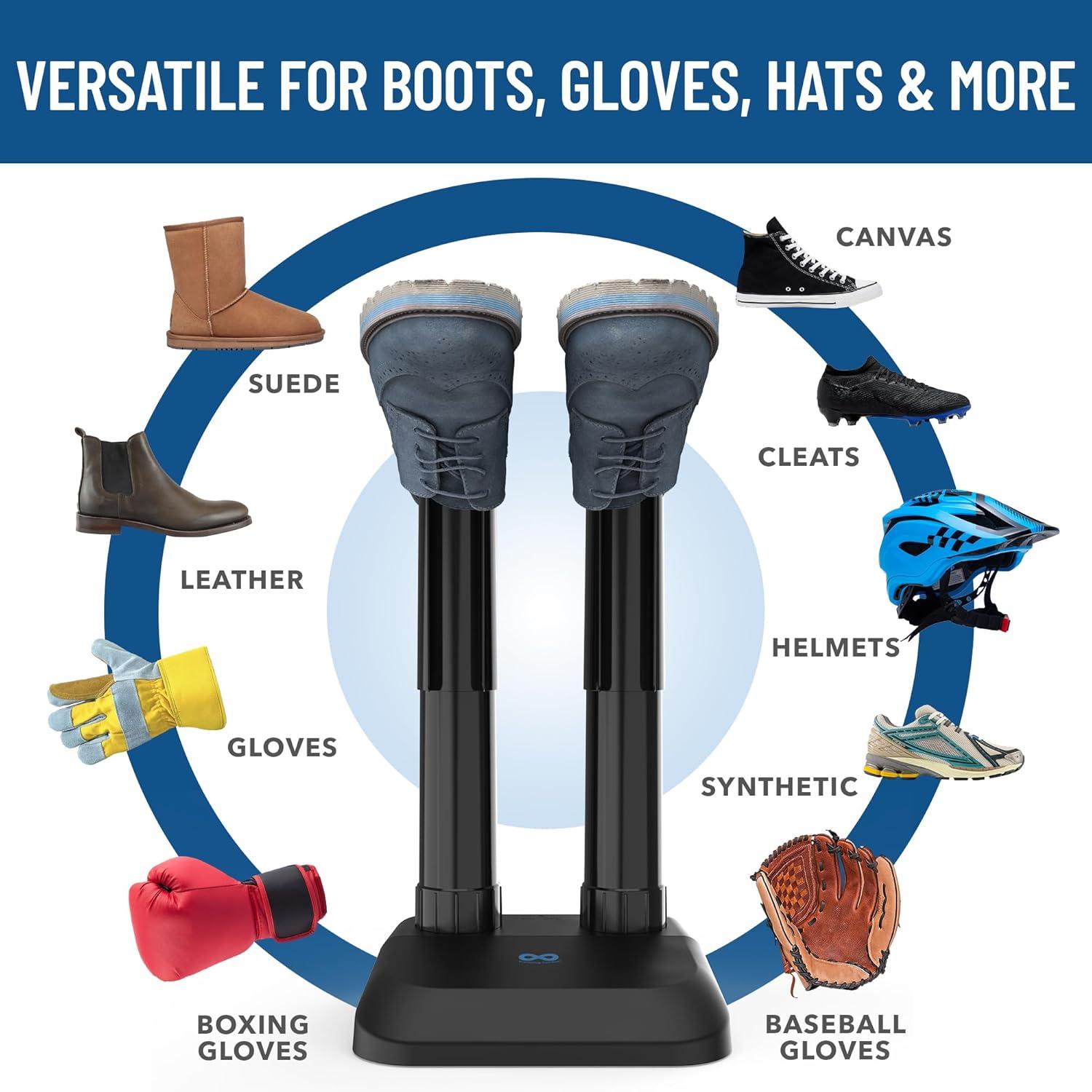 BEACHWATER POOL & SPA, LLC Convection Boot Dryer For Work Boots, Silent Boot Warmer, Energy-Efficient Shoe Dryer With Fanless Feature To Reduce Smells – Ideal For Sneakers, Cleats, And Winter Gear, Ski Boots, Gloves, & Shoes