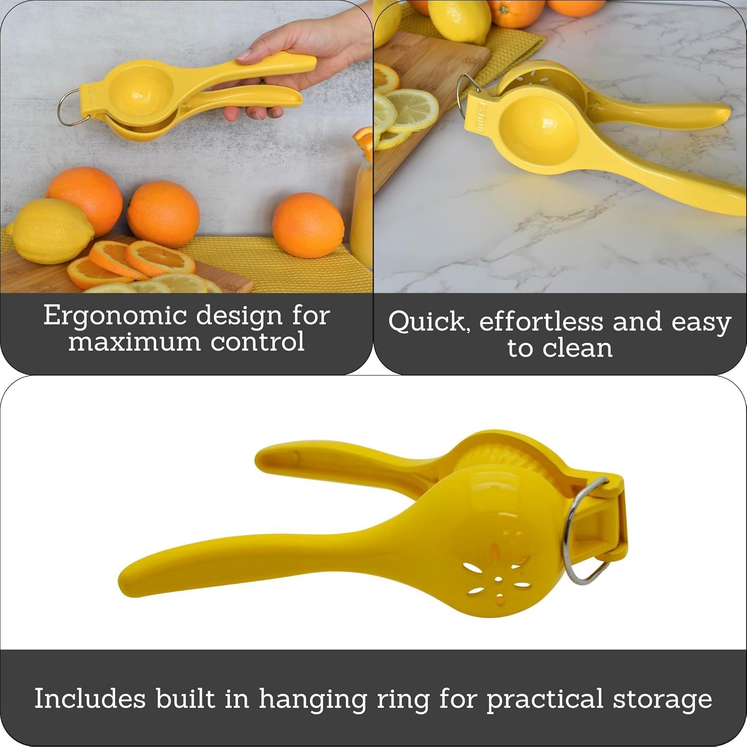 Yellow Aluminum Citrus Lemon and Lime Squeezer