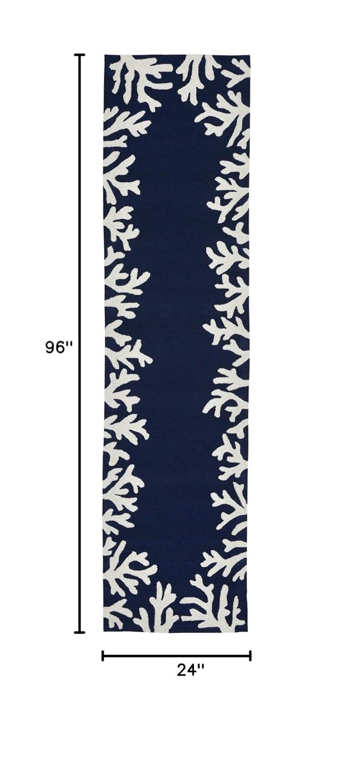 Liora Manne Capri Area Rug Navy Indoor Outdoor Weather Fade Resistant 6x9