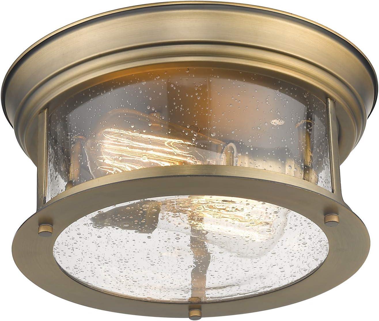 Sonna 11" Brushed Nickel Flush Mount Light with Clear Glass Shade