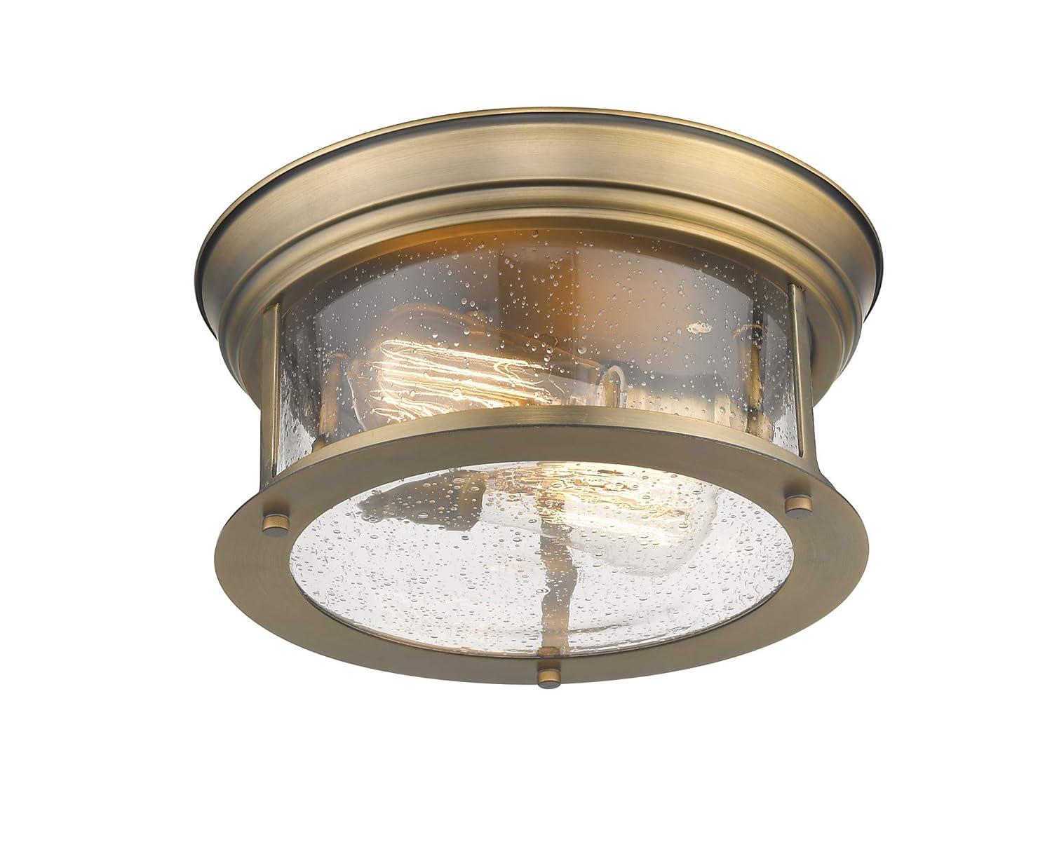 Sonna 11" Brushed Nickel Flush Mount Light with Clear Glass Shade