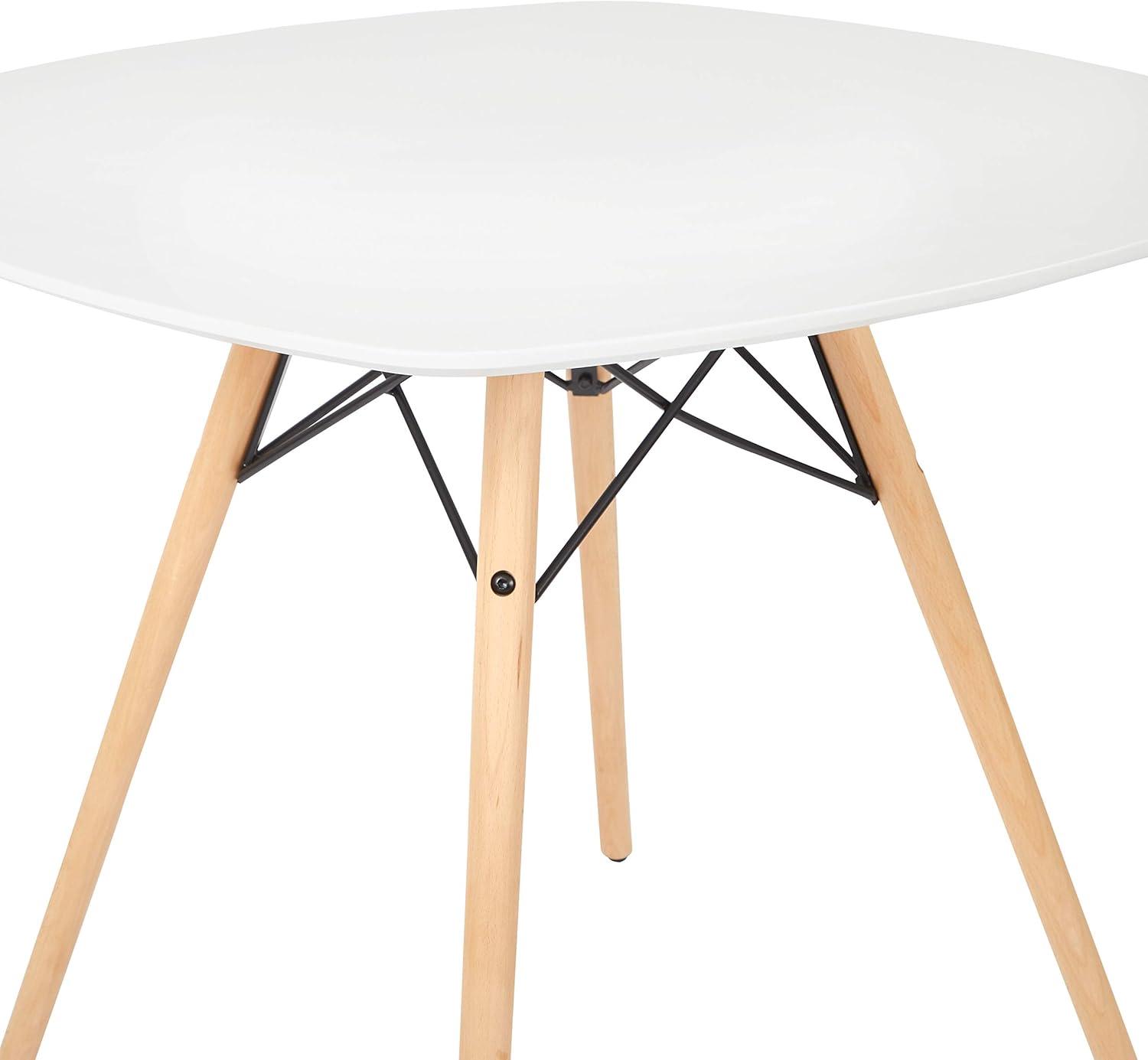 Allen Round White and Natural Wood Dining Table