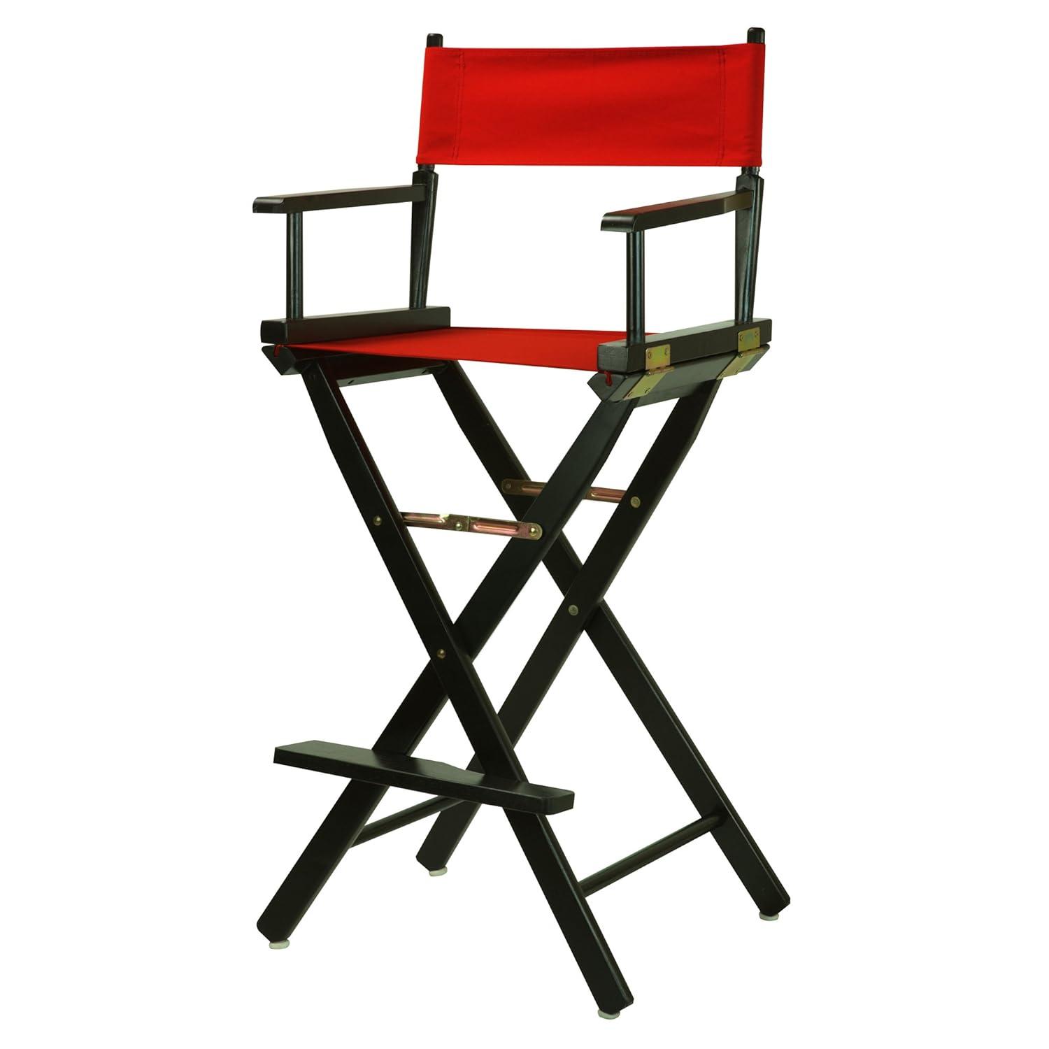 30" Director's Chair Black Frame-Red Canvas