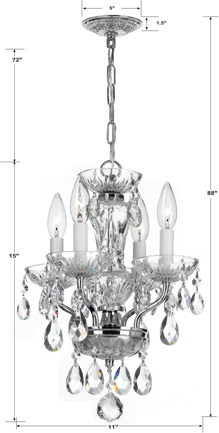 Crystorama Lighting - Traditional Crystal - 15 Inch 4 Light Chandelier-Italian