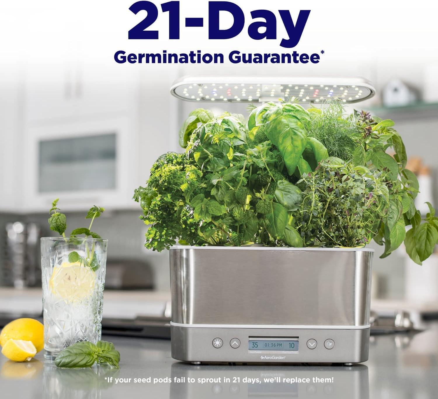 Stainless Steel Indoor Hydroponic Garden with LED Grow Light