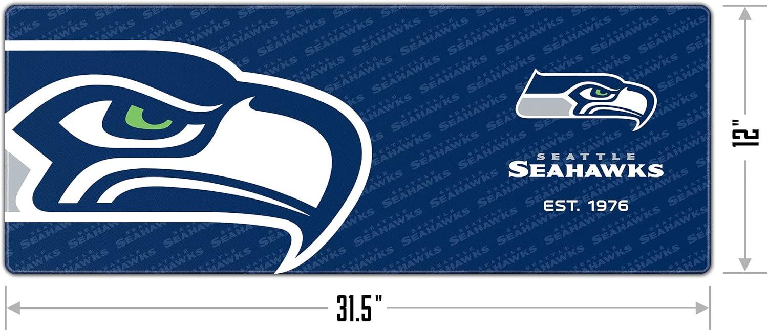 NFL Seattle Seahawks Logo Series 31.5" x 12" Desk Pad: Polypropylene Desk Protector