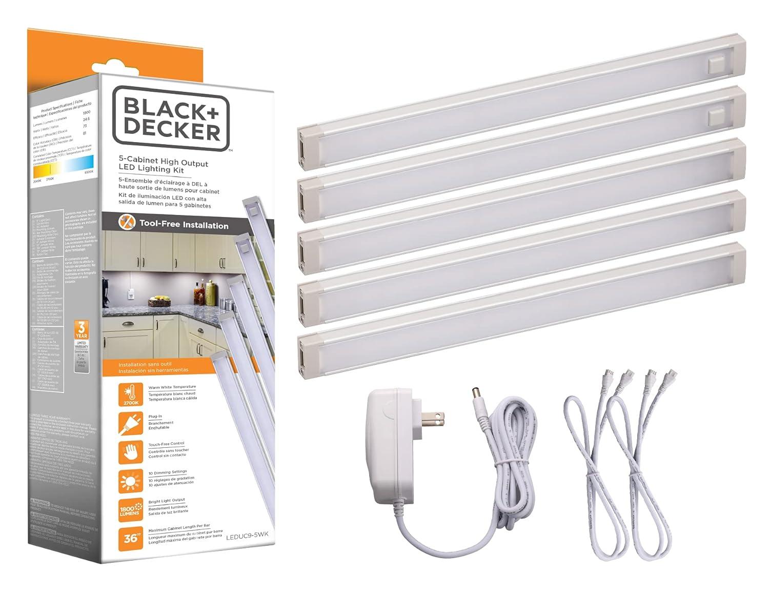 PureOptics™ LED by BLACK+DECKER® LED 9'' Under Cabinet Linkable Light Bar LEDUC9-5WK