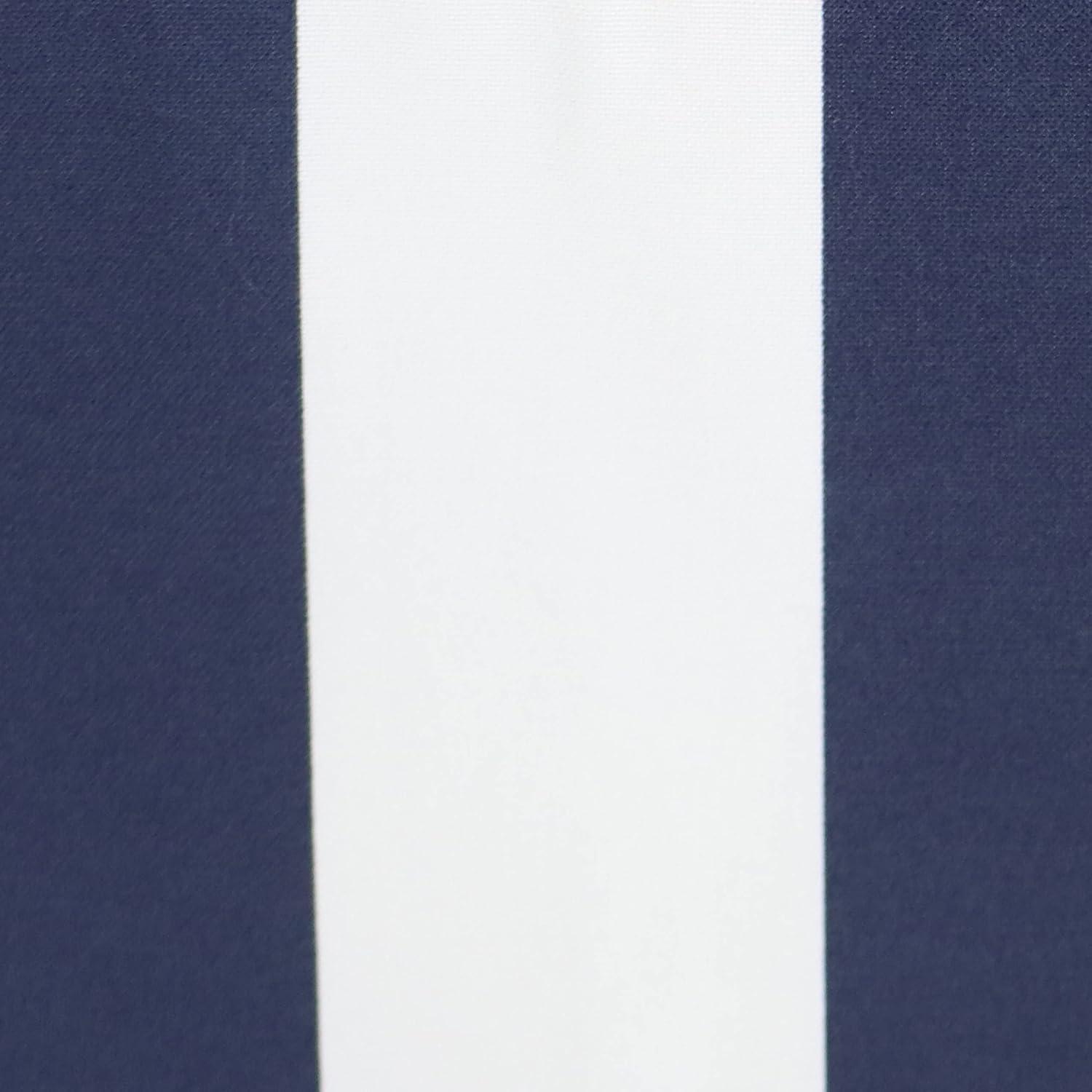 Sunnydaze Modern 2-Piece Blue and White Stripe Light-Filtering Curtain Set