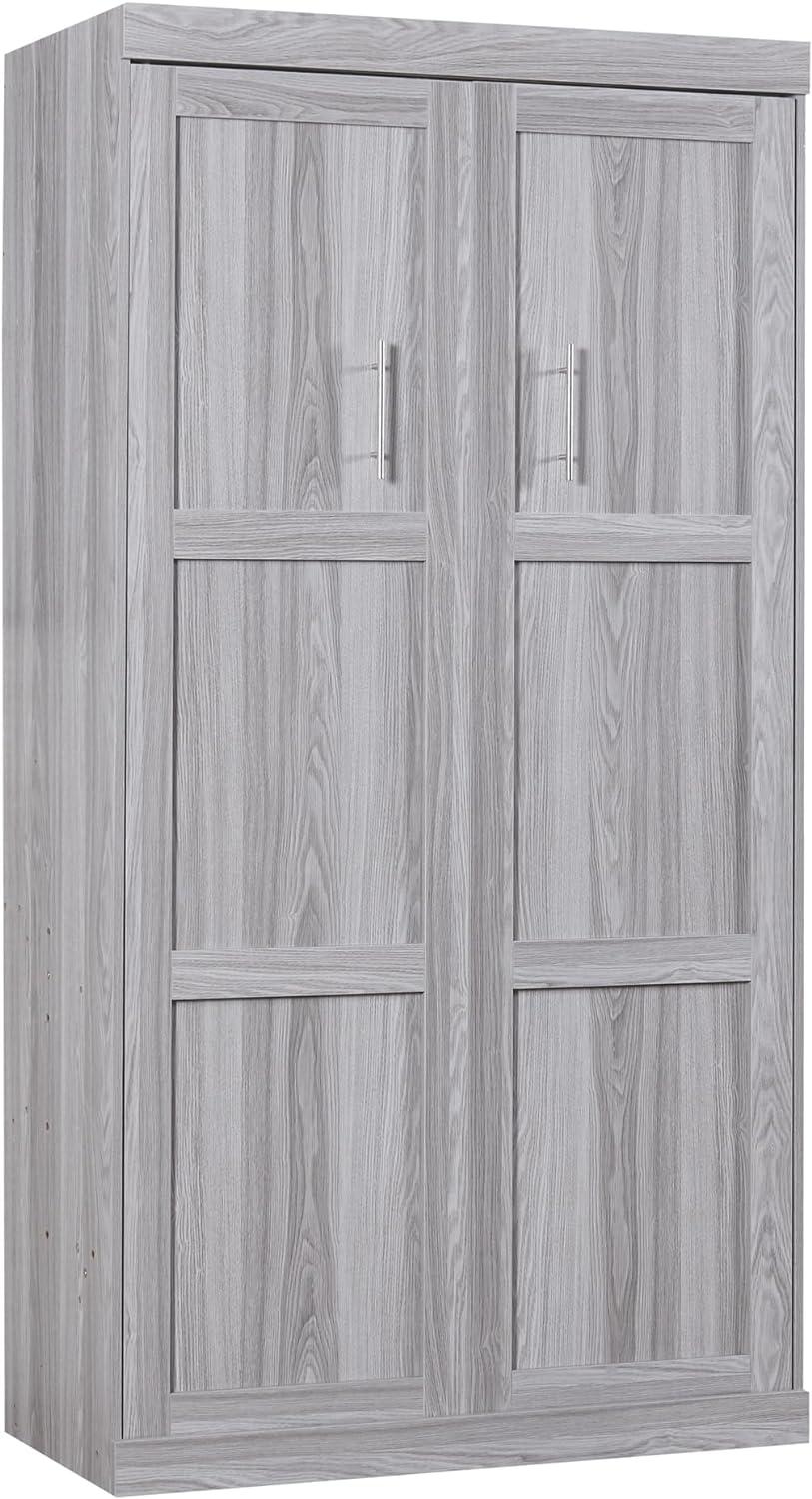 Harper & Bright Designs Twin Size Murphy Bed, can be Folded into a Cabinet, Gray