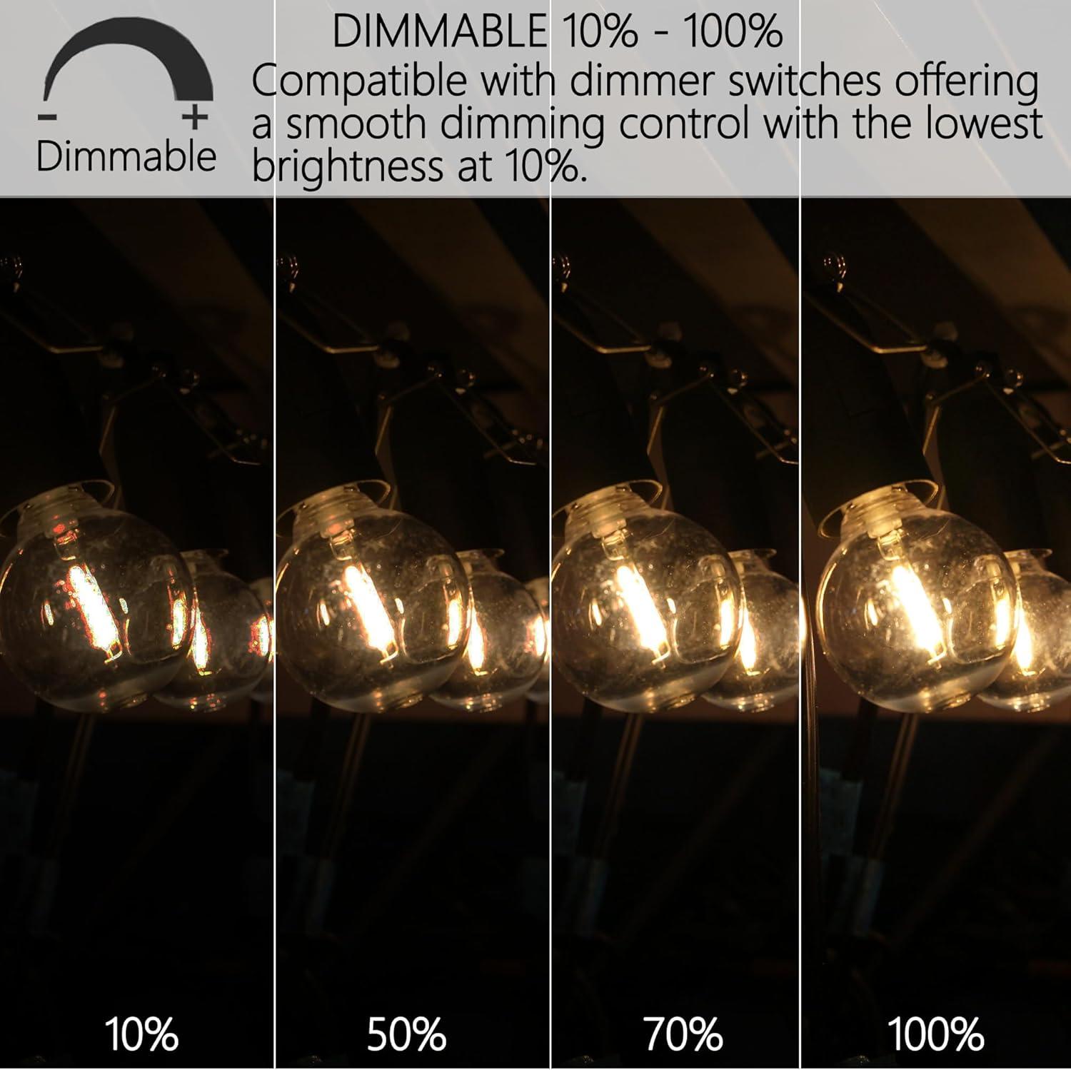 KY G40 Replacement LED Light Bulbs, 25 Pack Clear Globe Bulb fits E12 C7 Candelabra Screw Base Sockets, 1.5 Inch Dimmable Edison Light Bulbs for Indoor Outdoor Patio Decor, Warm White