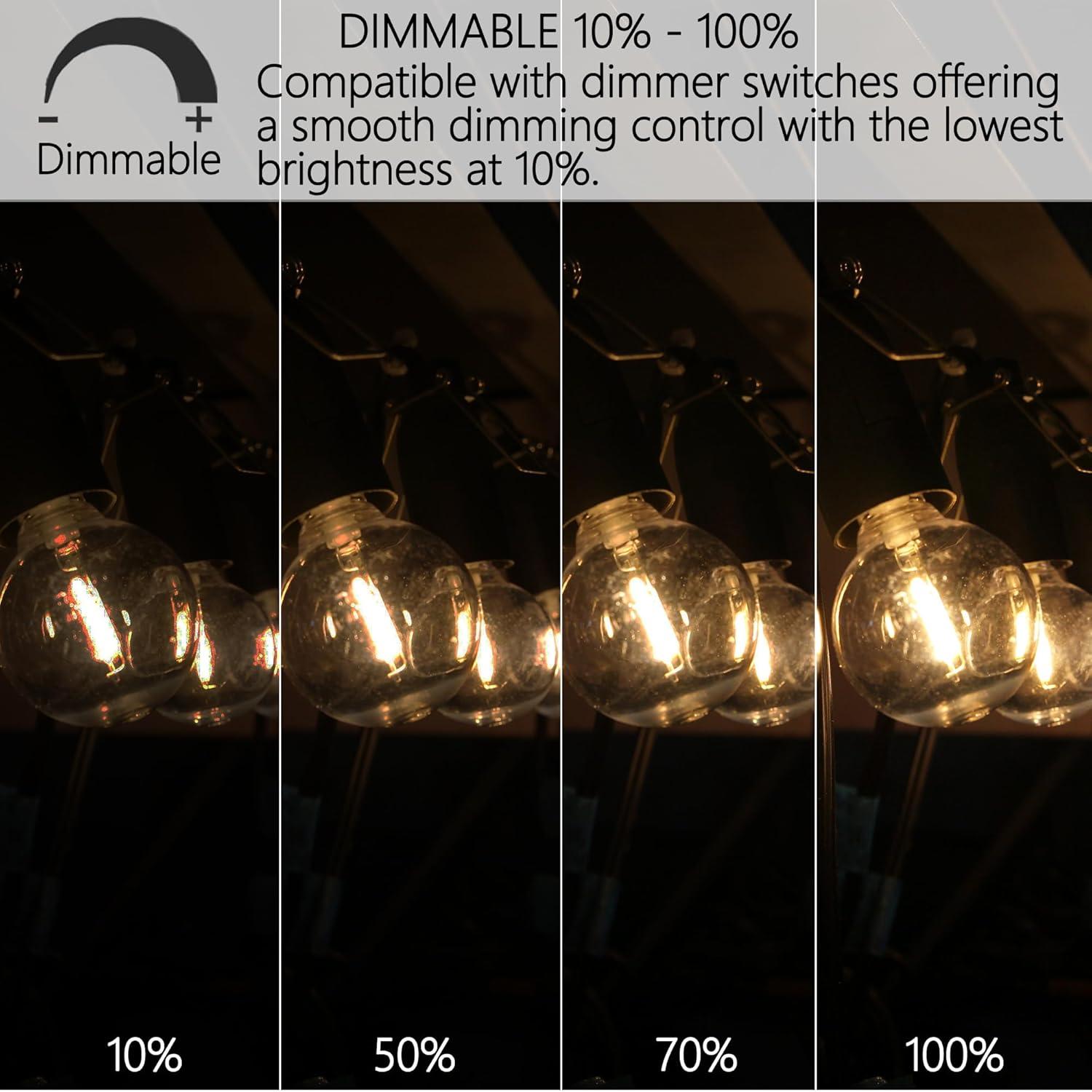 KY G40 Replacement LED Light Bulbs, 25 Pack Clear Globe Bulb fits E12 C7 Candelabra Screw Base Sockets, 1.5 Inch Dimmable Edison Light Bulbs for Indoor Outdoor Patio Decor, Warm White