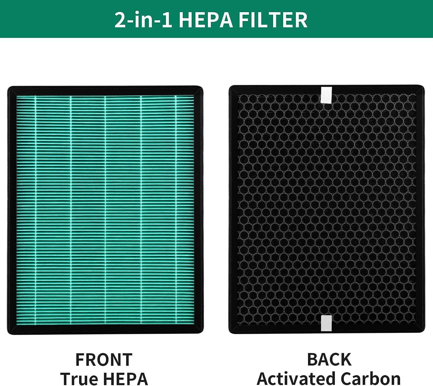 Coway Replacement Max2 Filter Set for Airmega 400 Series: True HEPA, Captures Smoke & Dust, Compatible with Coway Purifiers